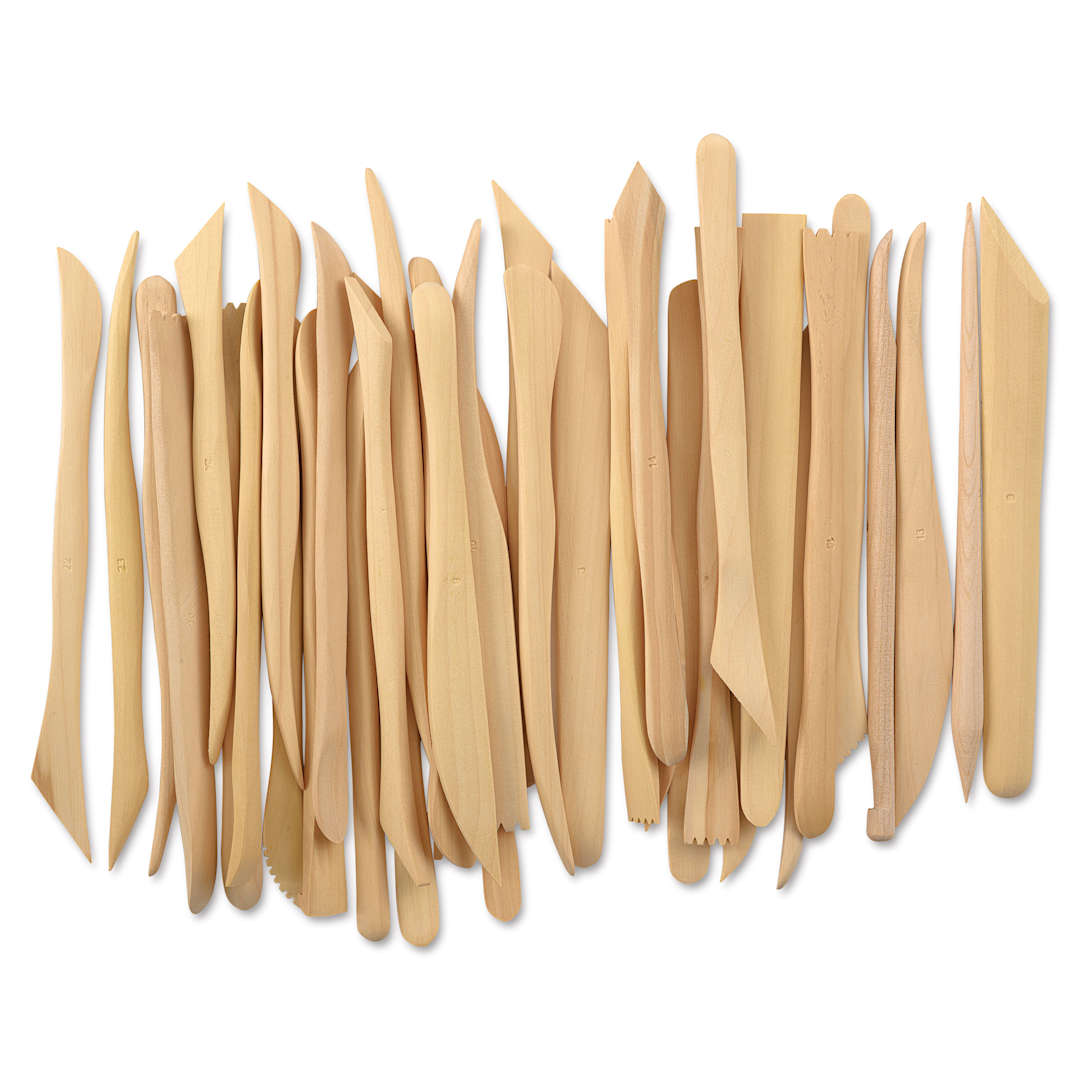Open in modal - Potter's Select Wooden Modeling Tools - Set of 38, 8"