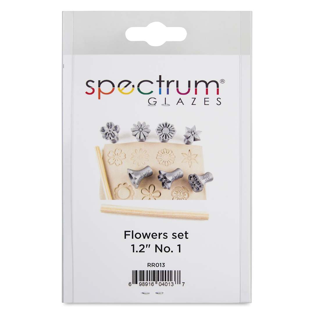 Open in modal - Spectrum Stamps - Flowers, Set of 7, 1-1/5" - front of packaging