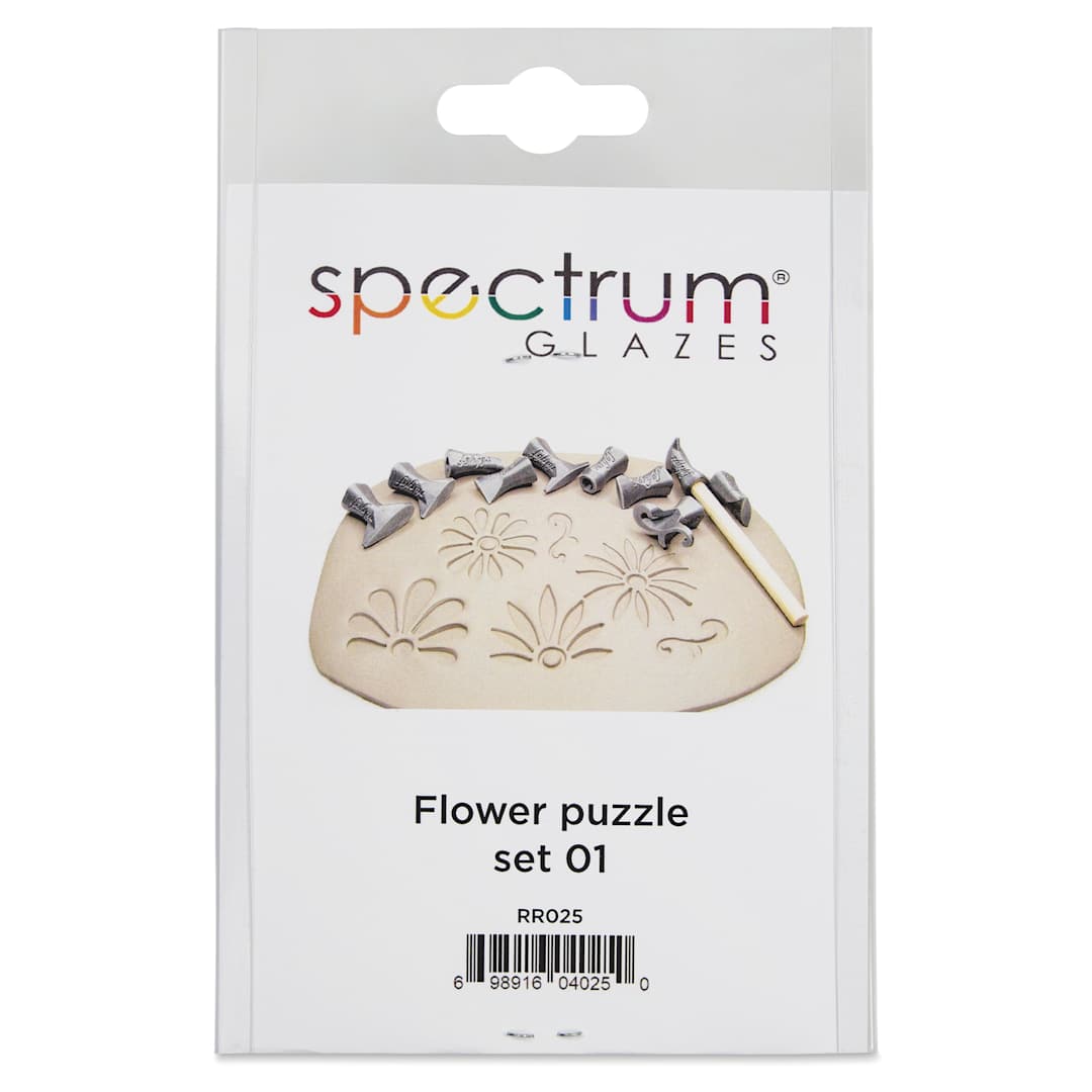 Open in modal - Spectrum Stamps - Flower Puzzle, Set of 10 - front of packaging