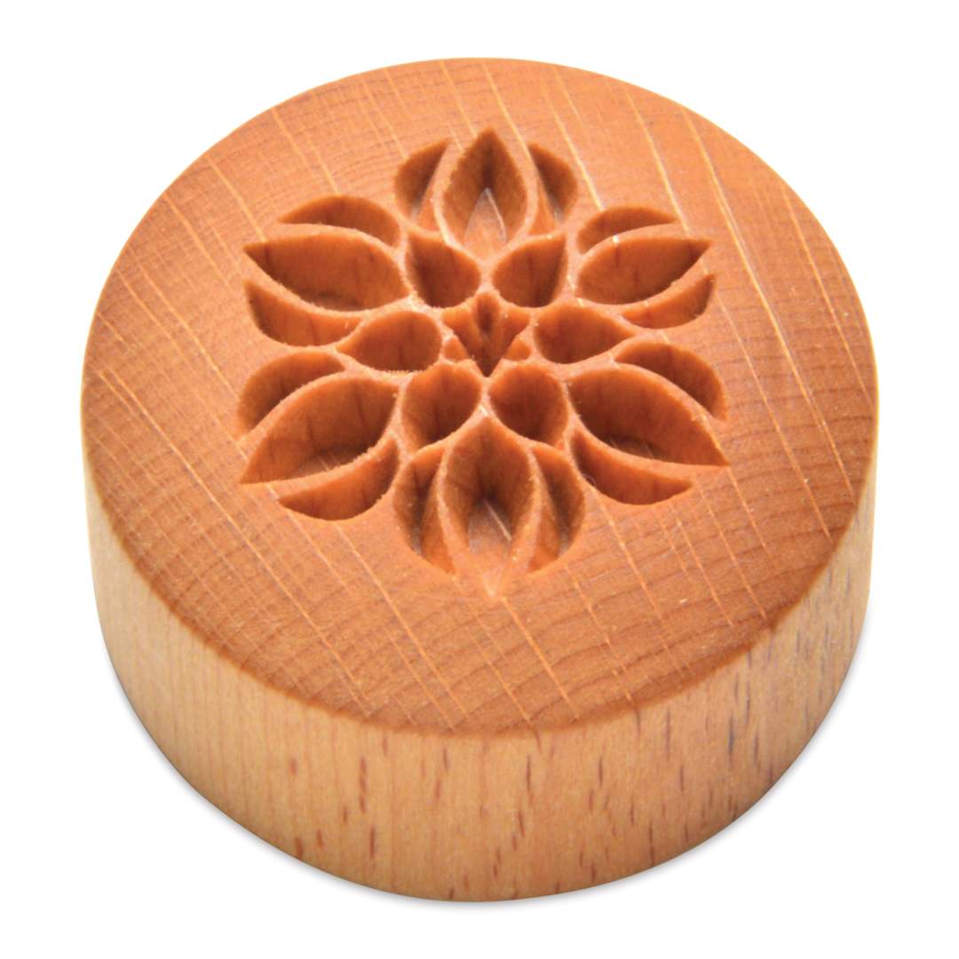 Open in modal - MKM Pottery Tools Curve Top Stamp - Lotus Buds