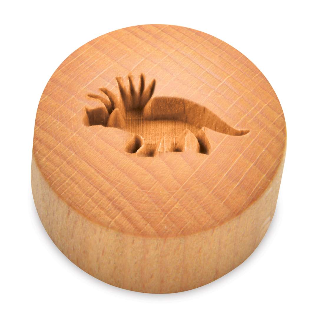 Open in modal - MKM Pottery Tools Curve Top Stamp - Triceratops