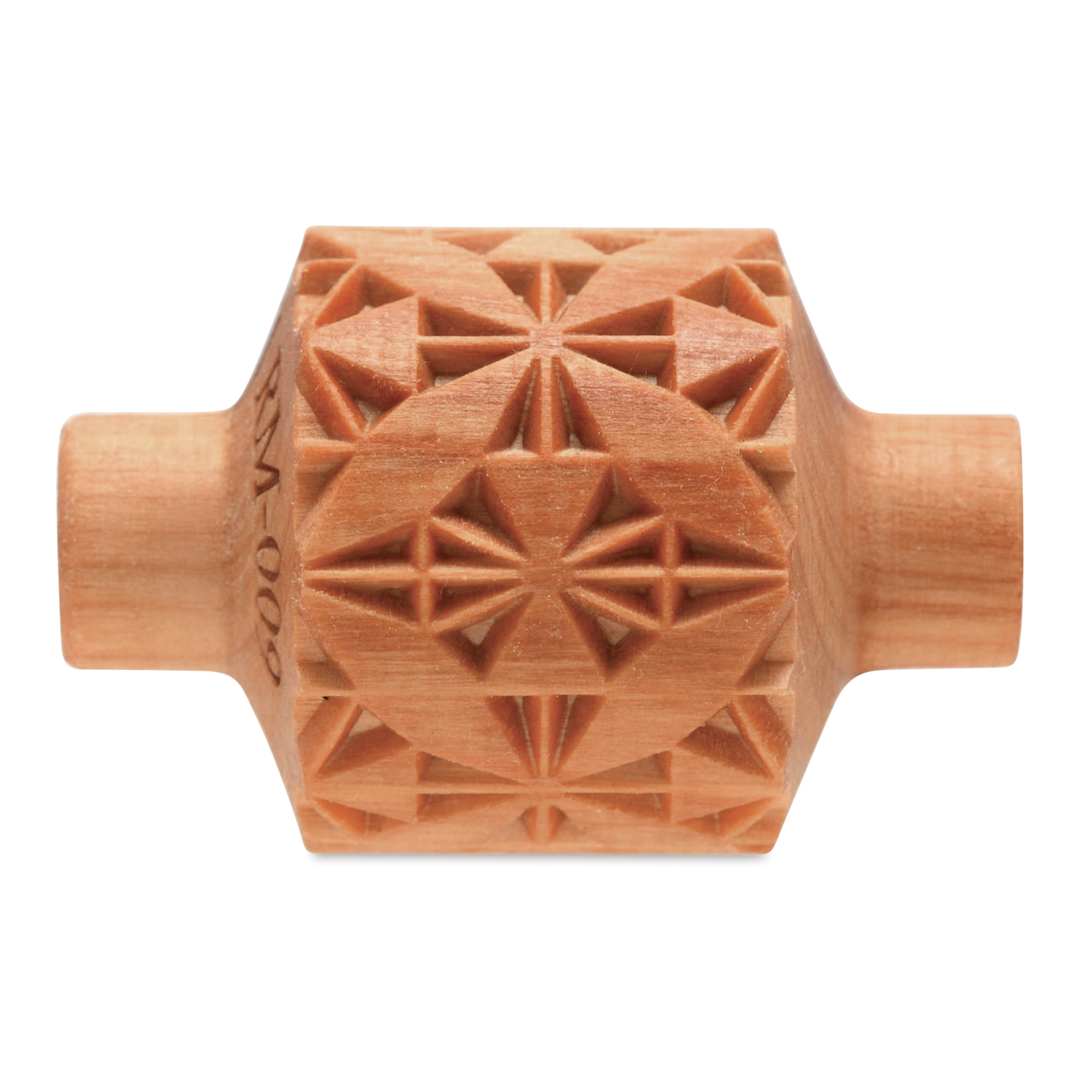 Open in modal - MKM Pottery Tools Handle Roller - Medium, 4 Leaf Quilt Block