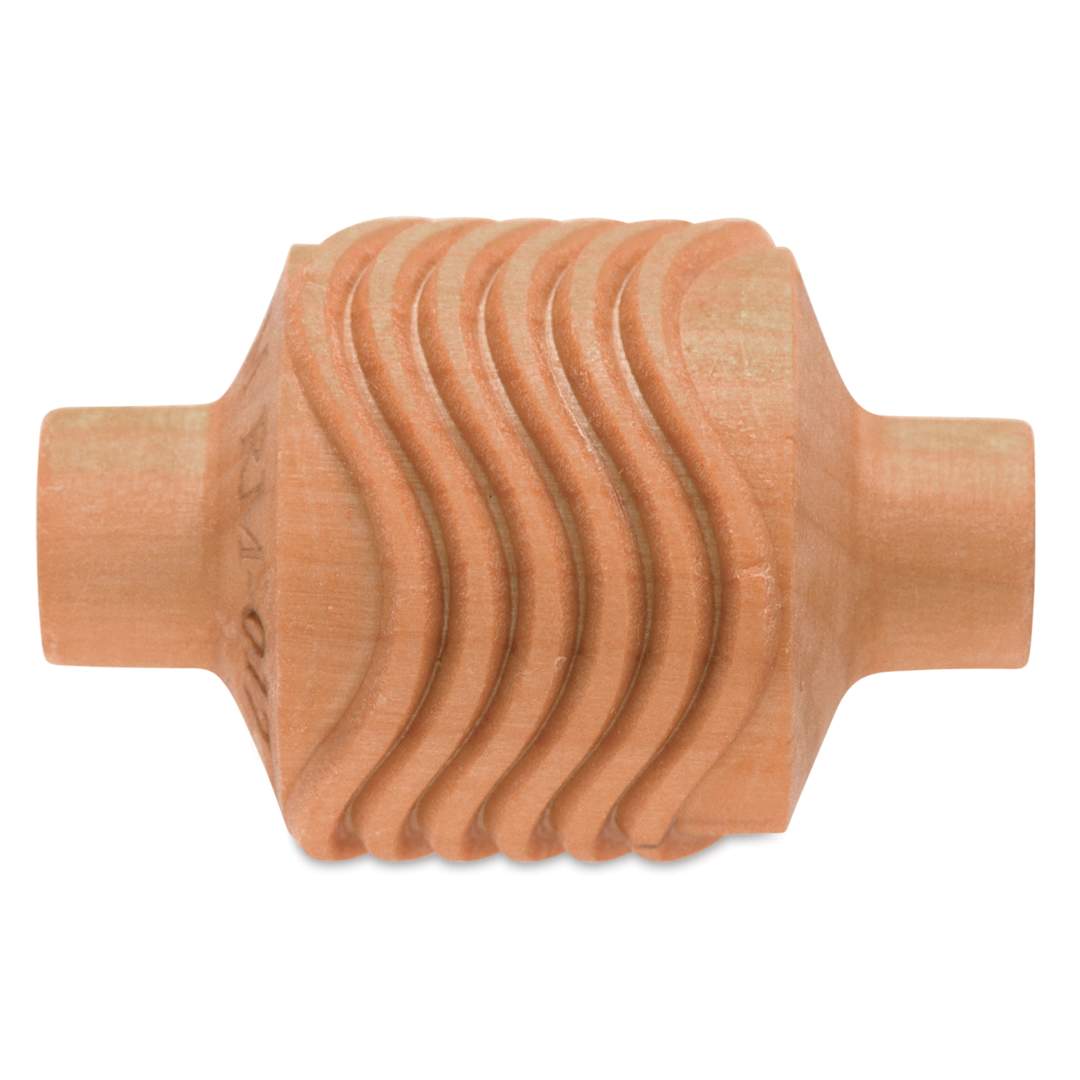 Open in modal - MKM Pottery Tools Medium Handle Roller - Wavy Lines