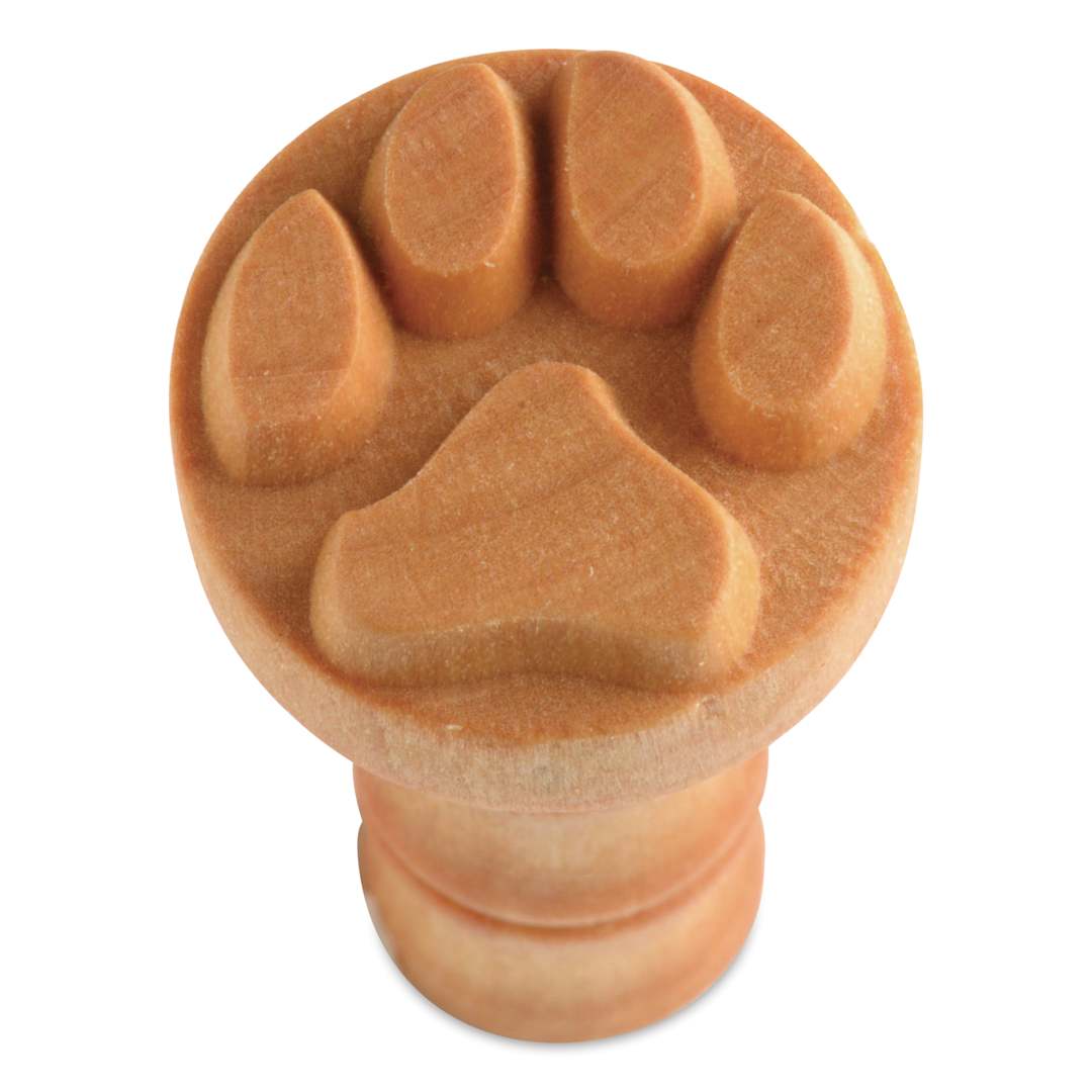 Open in modal - MKM Pottery Tools Round Stamp - SCM-001, Dog Paw Print, Medium