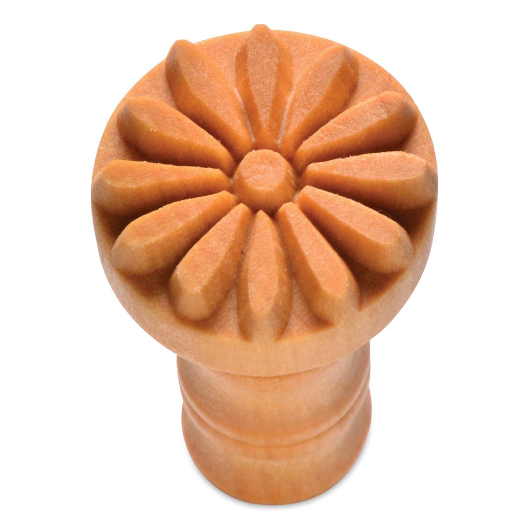 Open in modal - MKM Pottery Tools Round Stamp - SCM-004, Flower #2, Medium