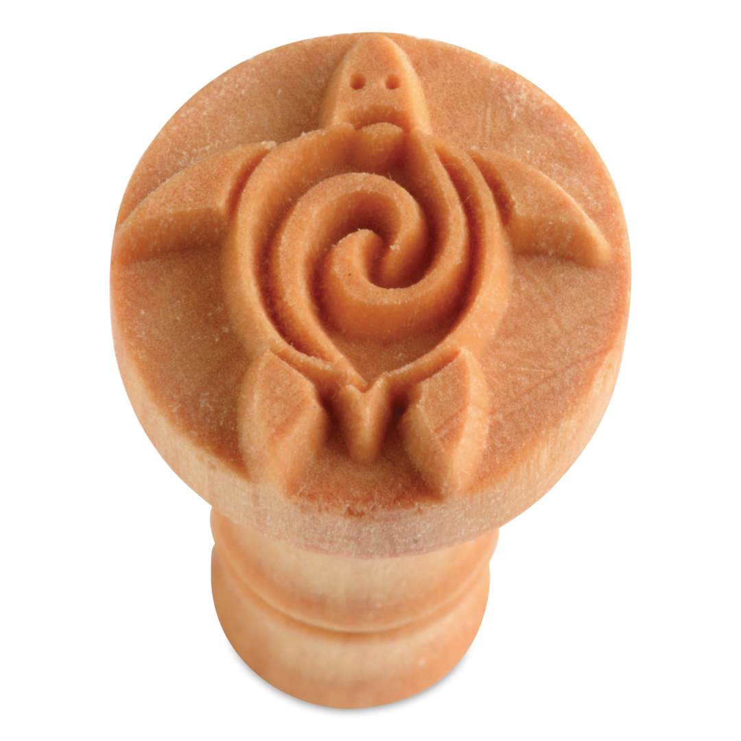 Open in modal - MKM Pottery Tools Round Stamp - SCM-017, Sea Turtle, Medium