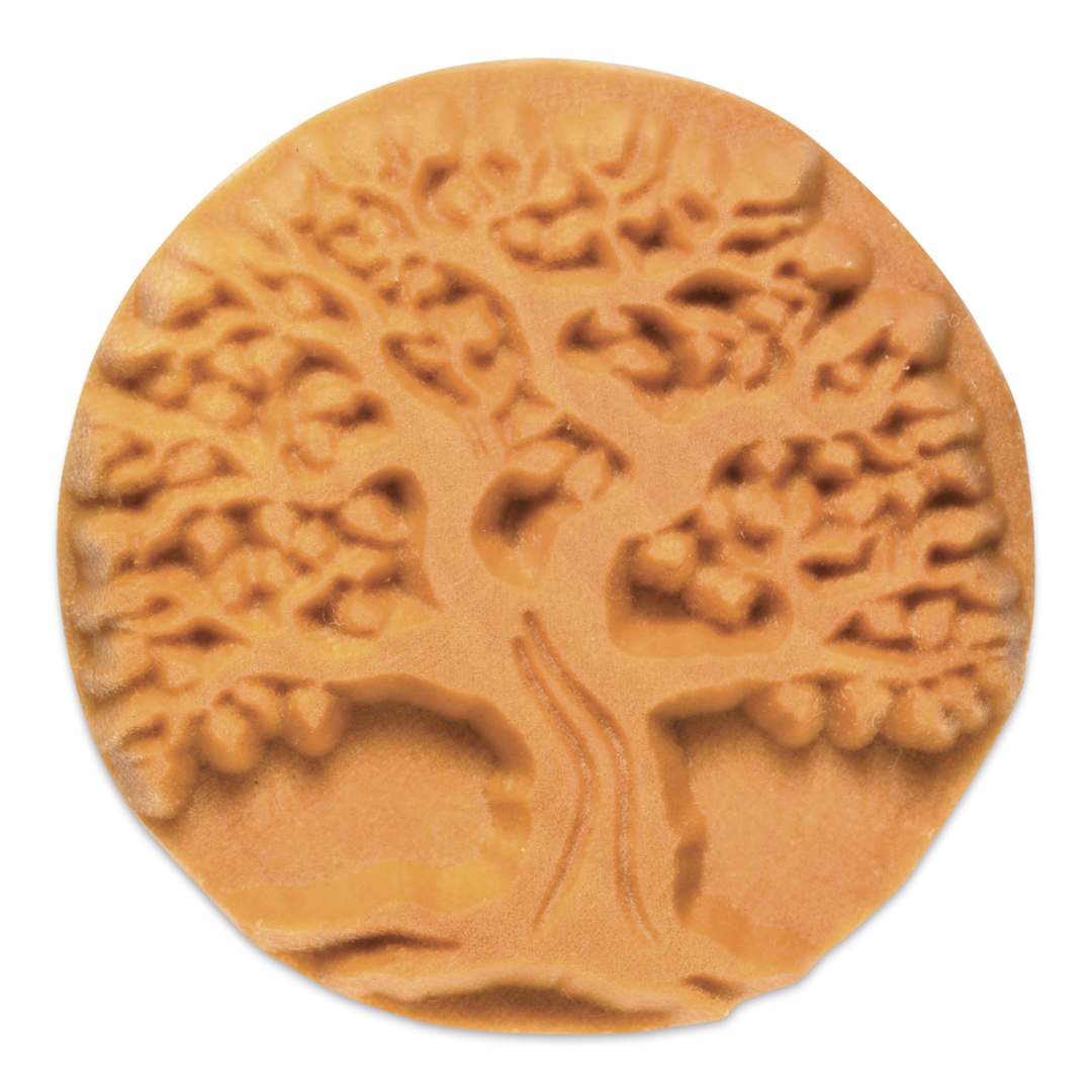 Open in modal - MKM Pottery Tools Round Stamp - SCL-014, Old Tree, Large