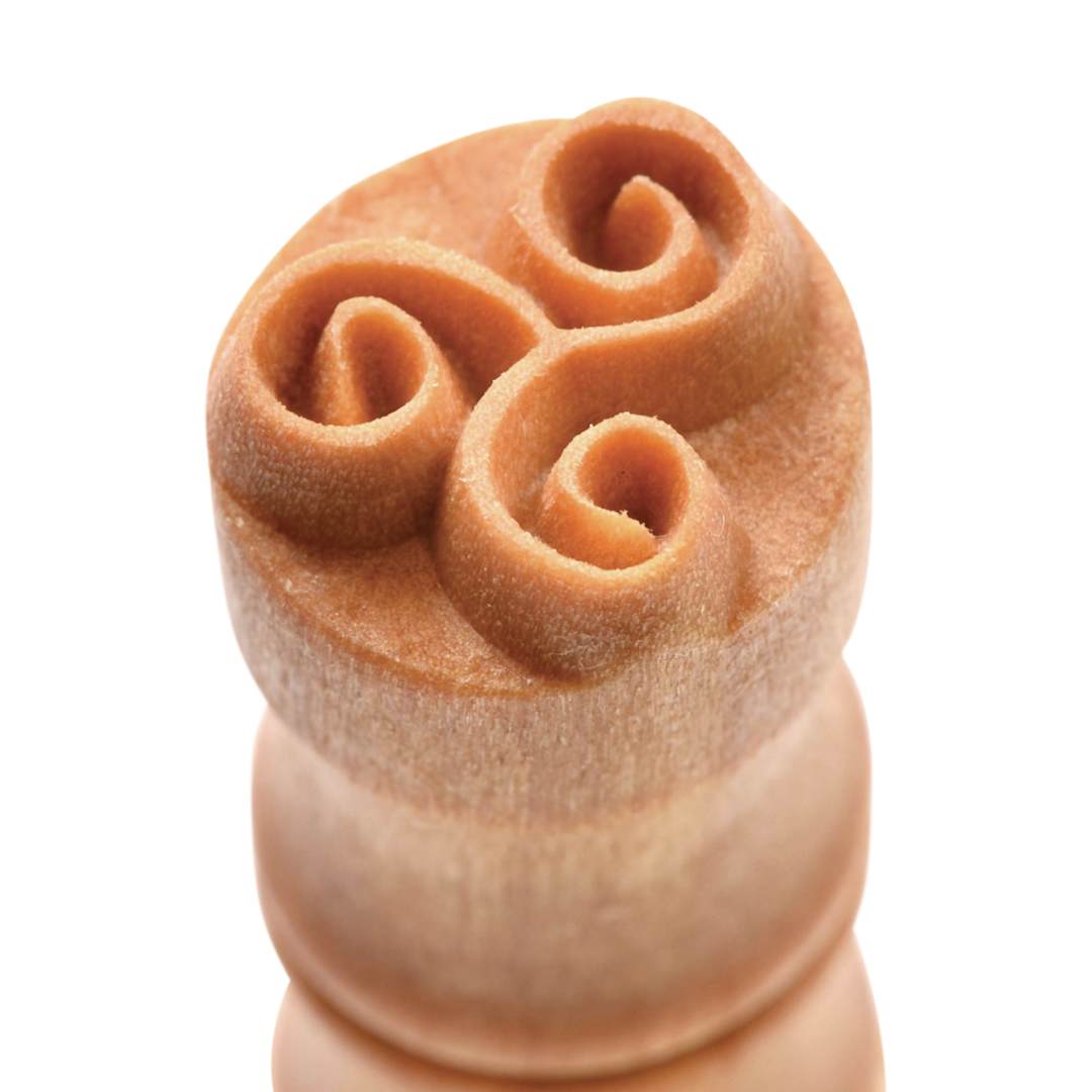 Open in modal - MKM Pottery Tools Round Stamp - SCS-118, Tri-Spiral, Small