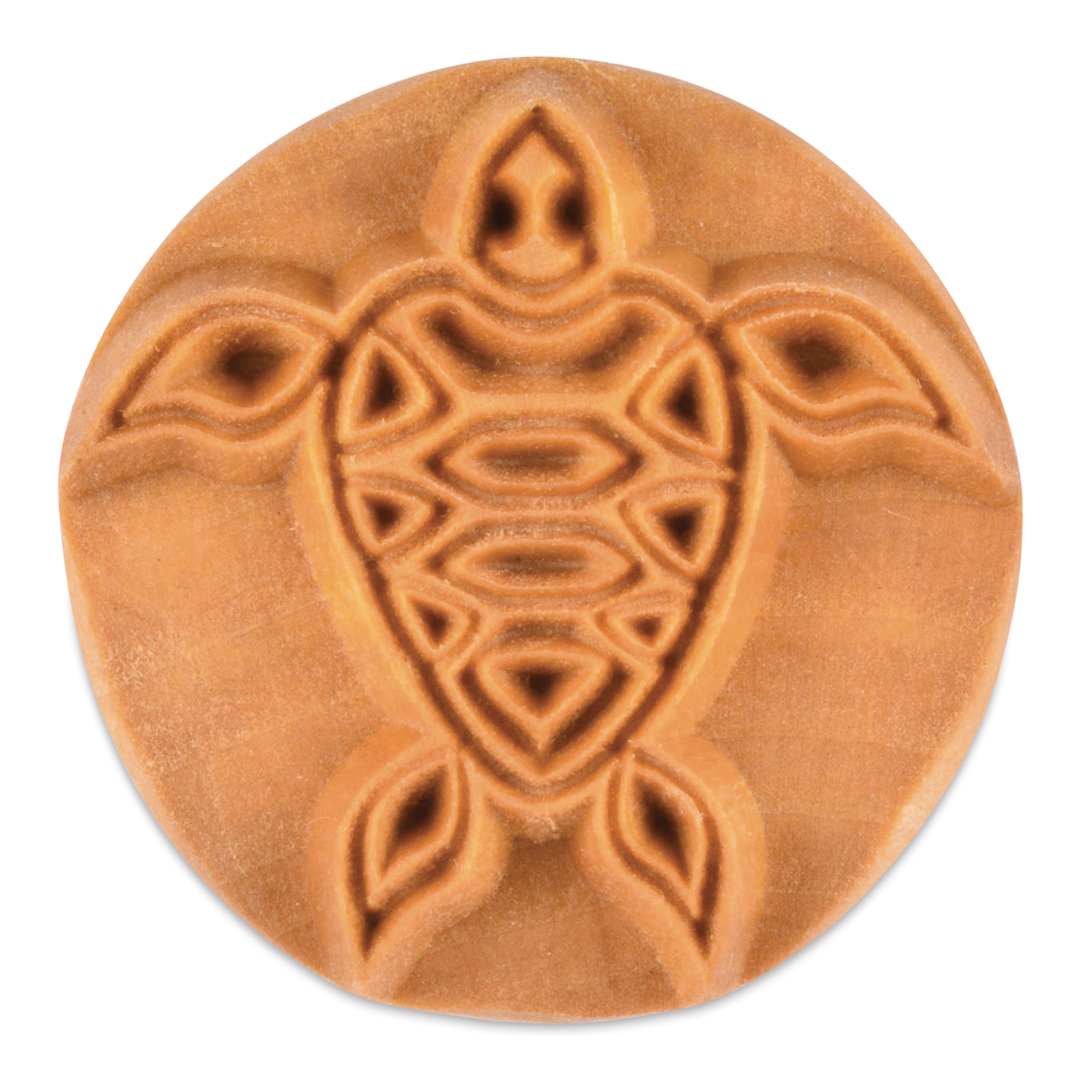 Open in modal - MKM Pottery Tools Round Stamp - SCL-035, Sea Turtle, Large