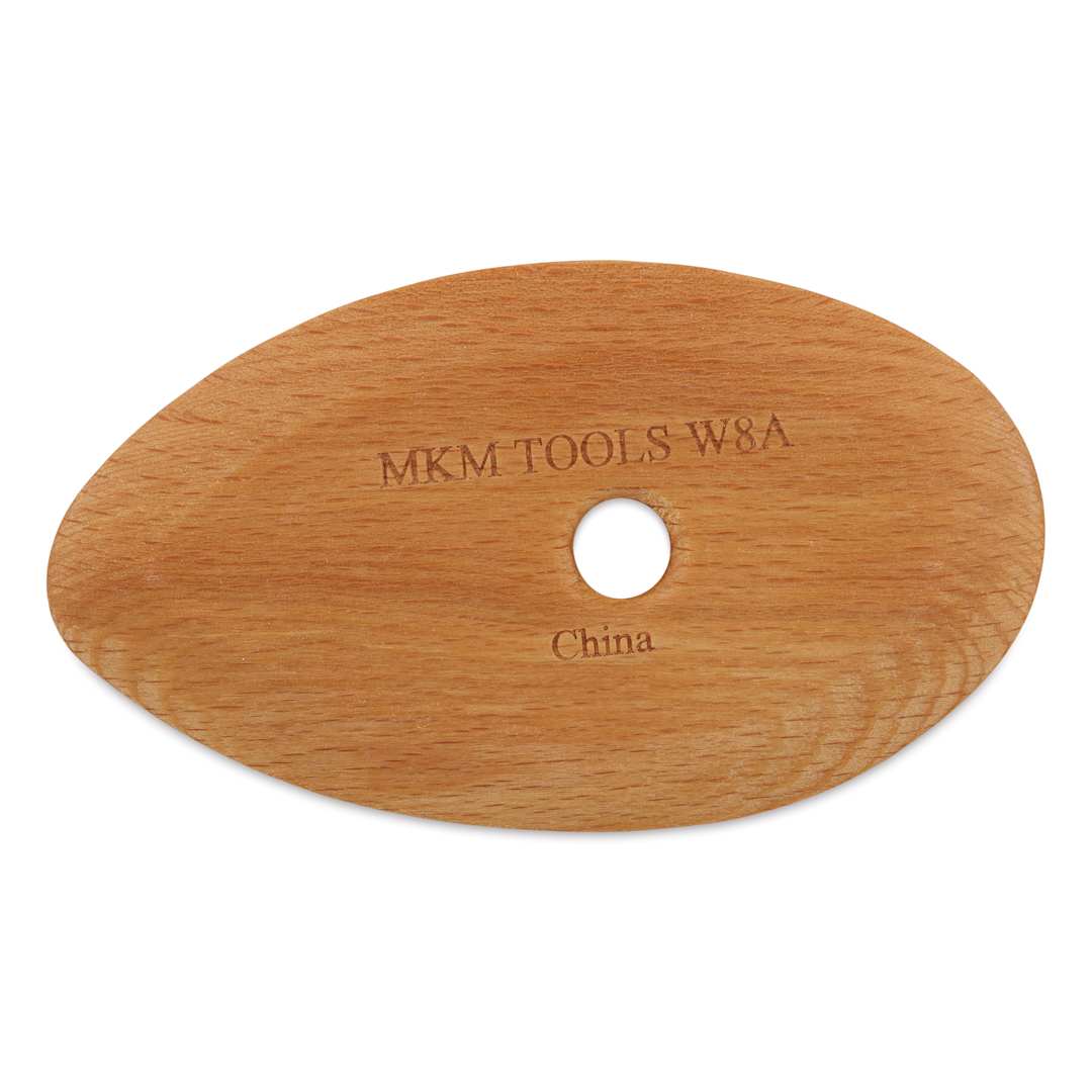 Open in modal - MKM Pottery Tools Wood Rib - W8A, Medium, 4.1" x 2.4" - front