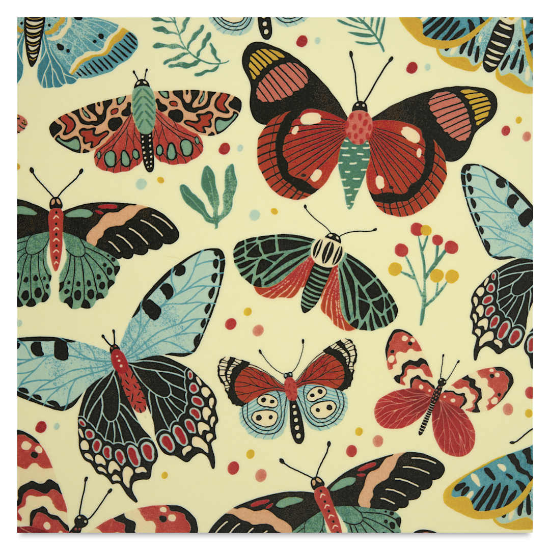 Open in modal - Elan Transfers Overglaze Decal Sheet - Butterflies - close-up