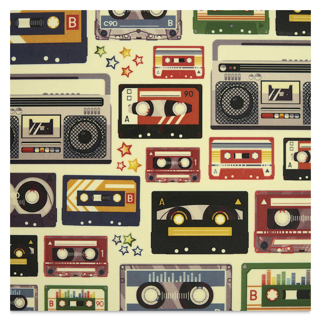 Open in modal - Elan Transfers Overglaze Decal Sheet - Mixtapes - close-up