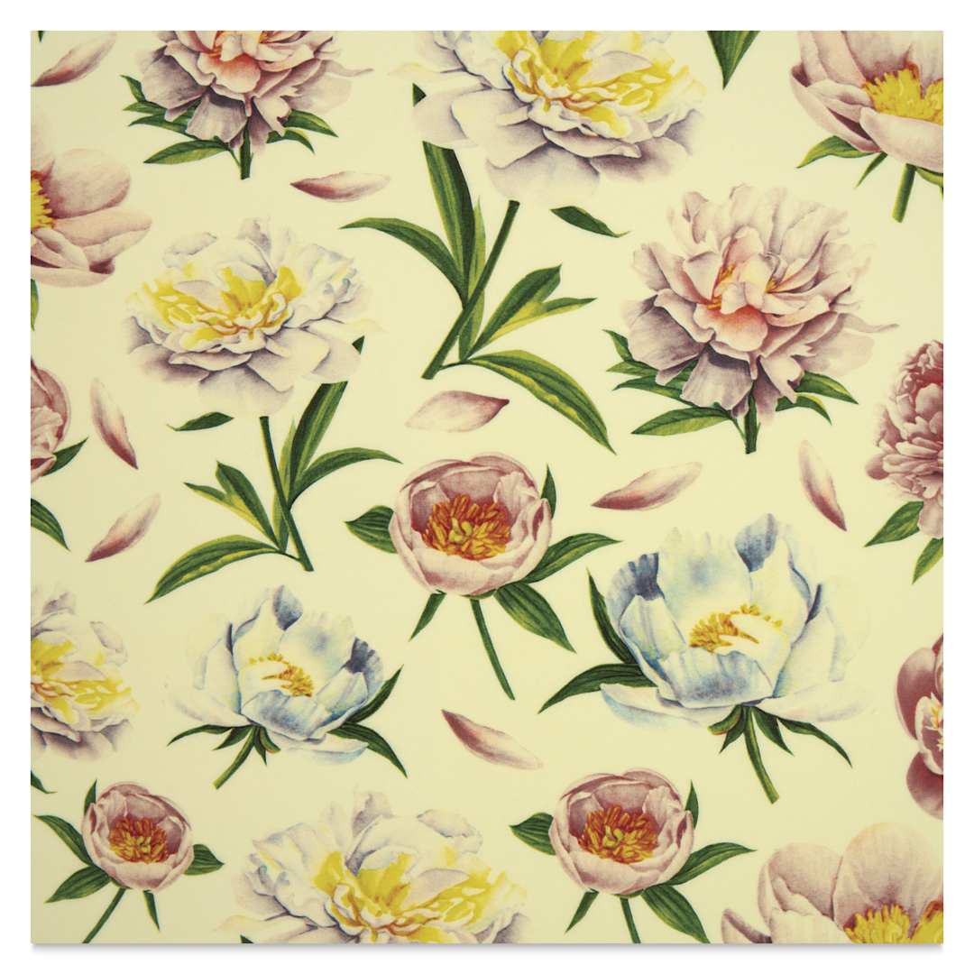 Open in modal - Elan Transfers Overglaze Decal Sheet - Peonies - close-up