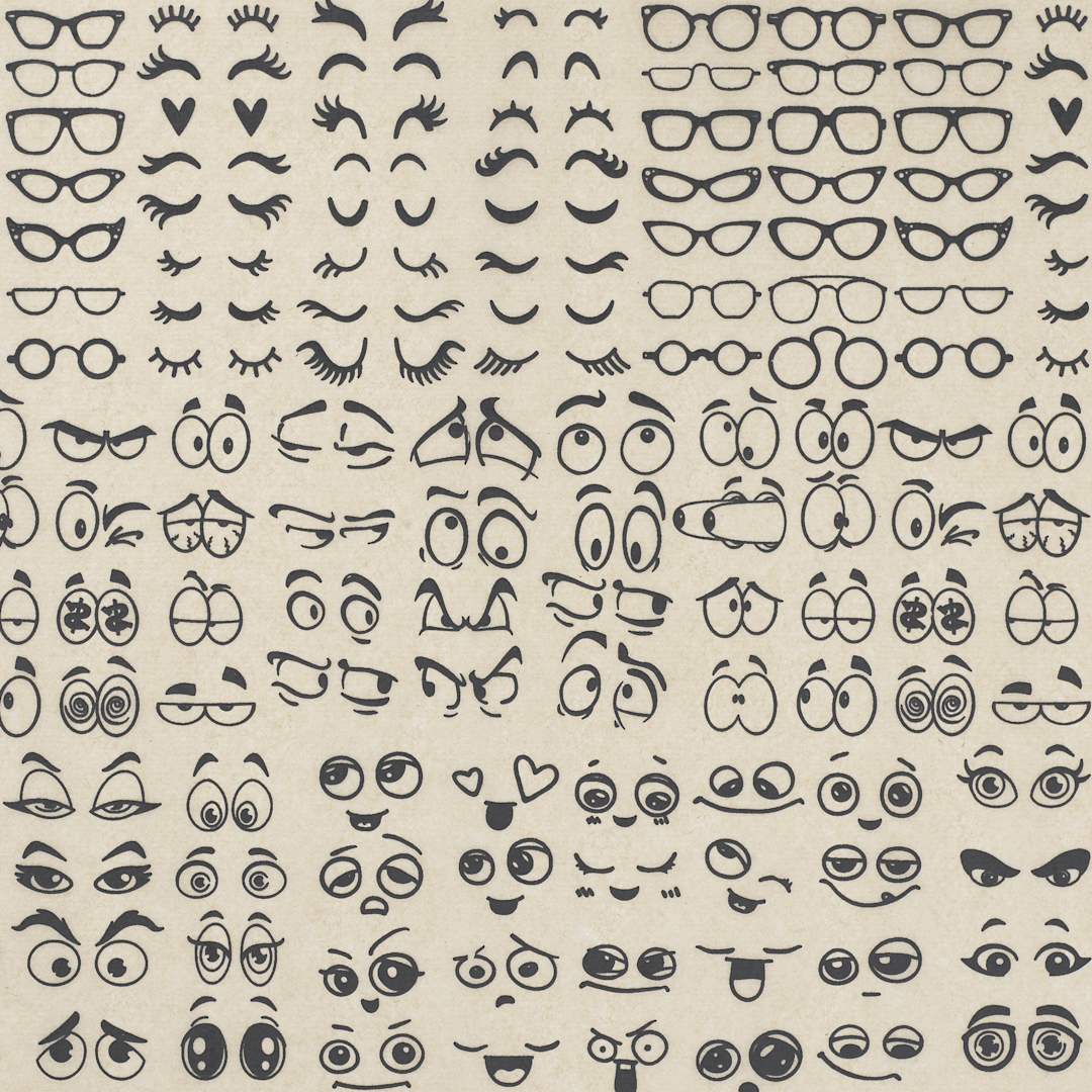 Open in modal - Elan Transfers Underglaze Transfer Sheet - Googly Eyes, Black - close-up