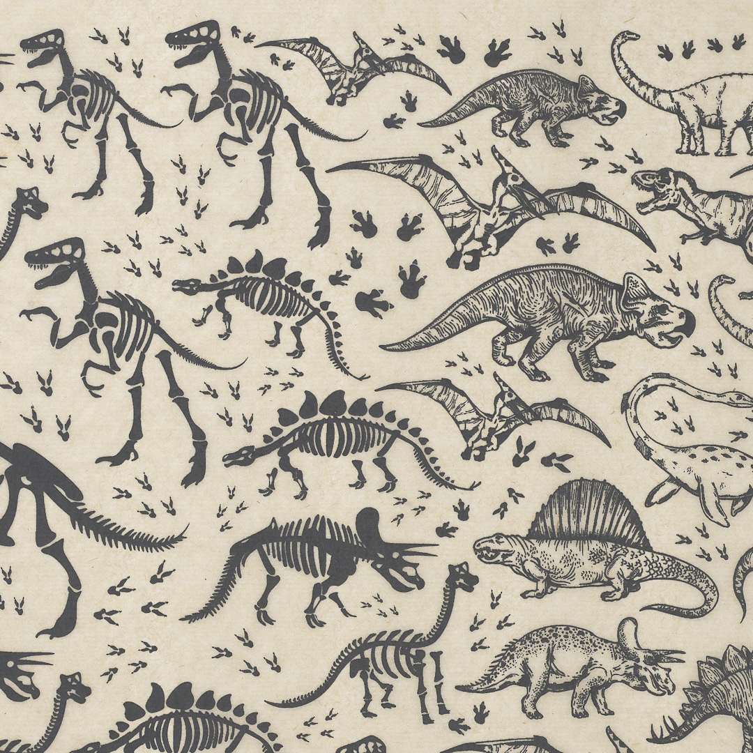 Open in modal - Elan Transfers Underglaze Transfer Sheet - Dinosaurs, Black - close-up