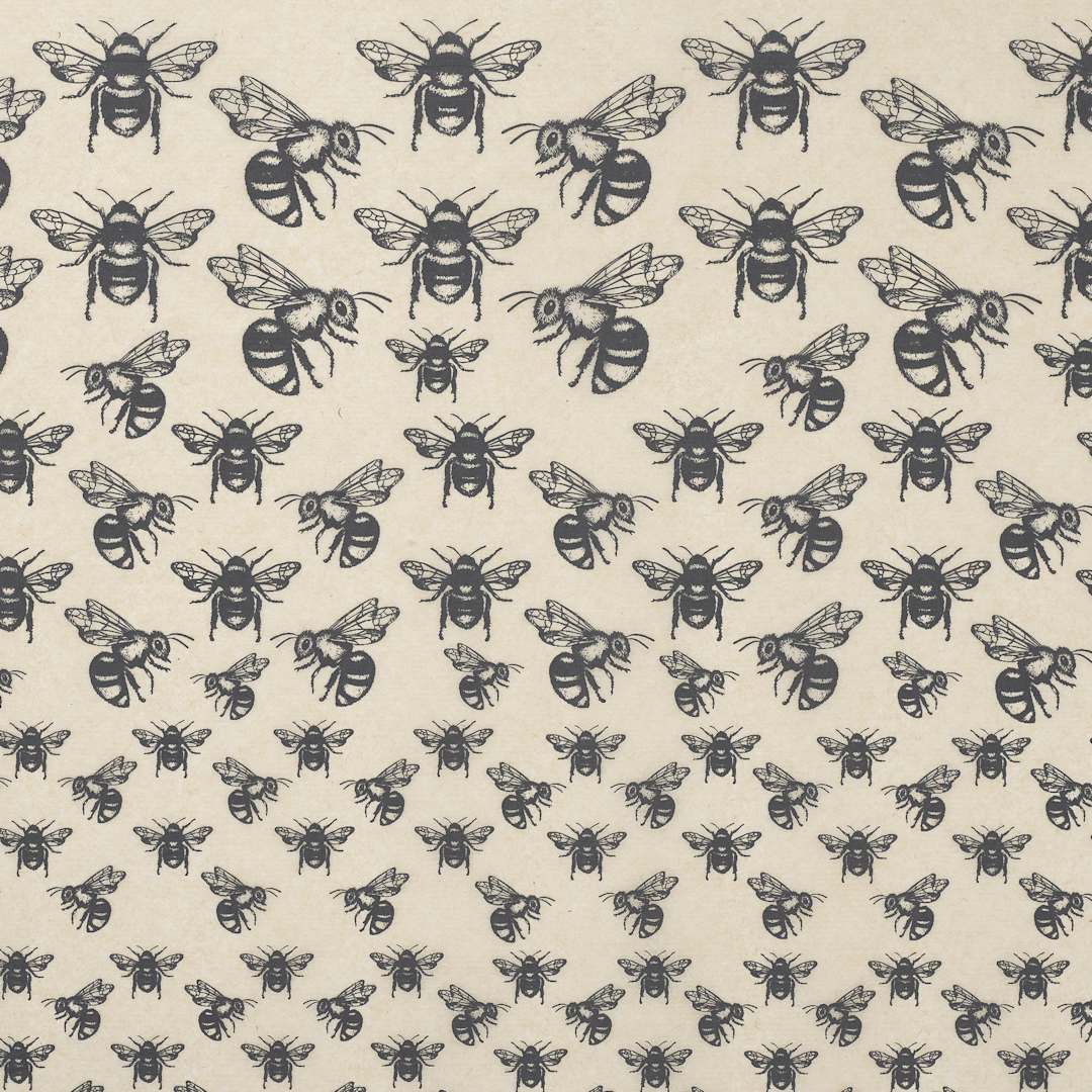 Open in modal - Elan Transfers Underglaze Transfer Sheet - Bees, Black - close-up