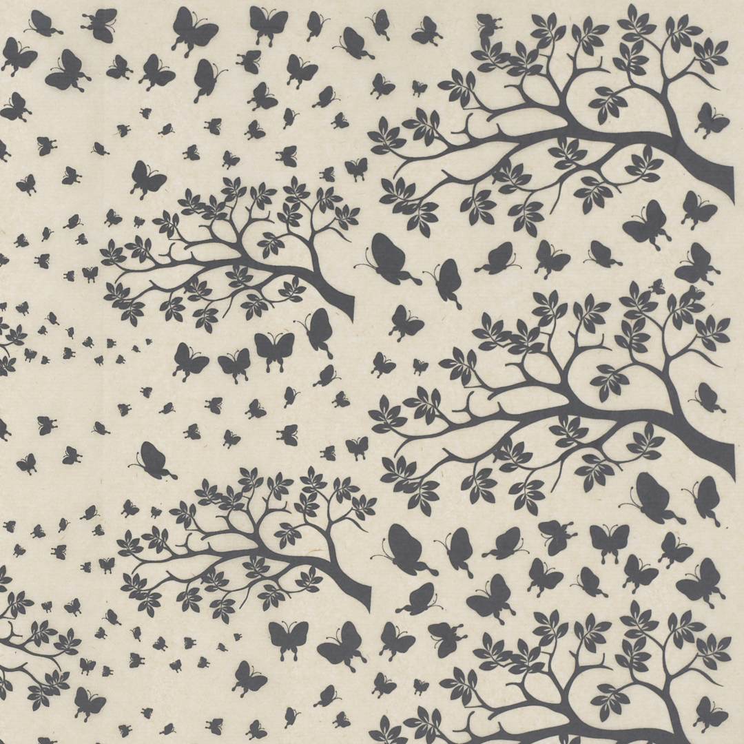 Open in modal - Elan Transfers Underglaze Transfer Sheet - Falling Butterflies, Black - close-up