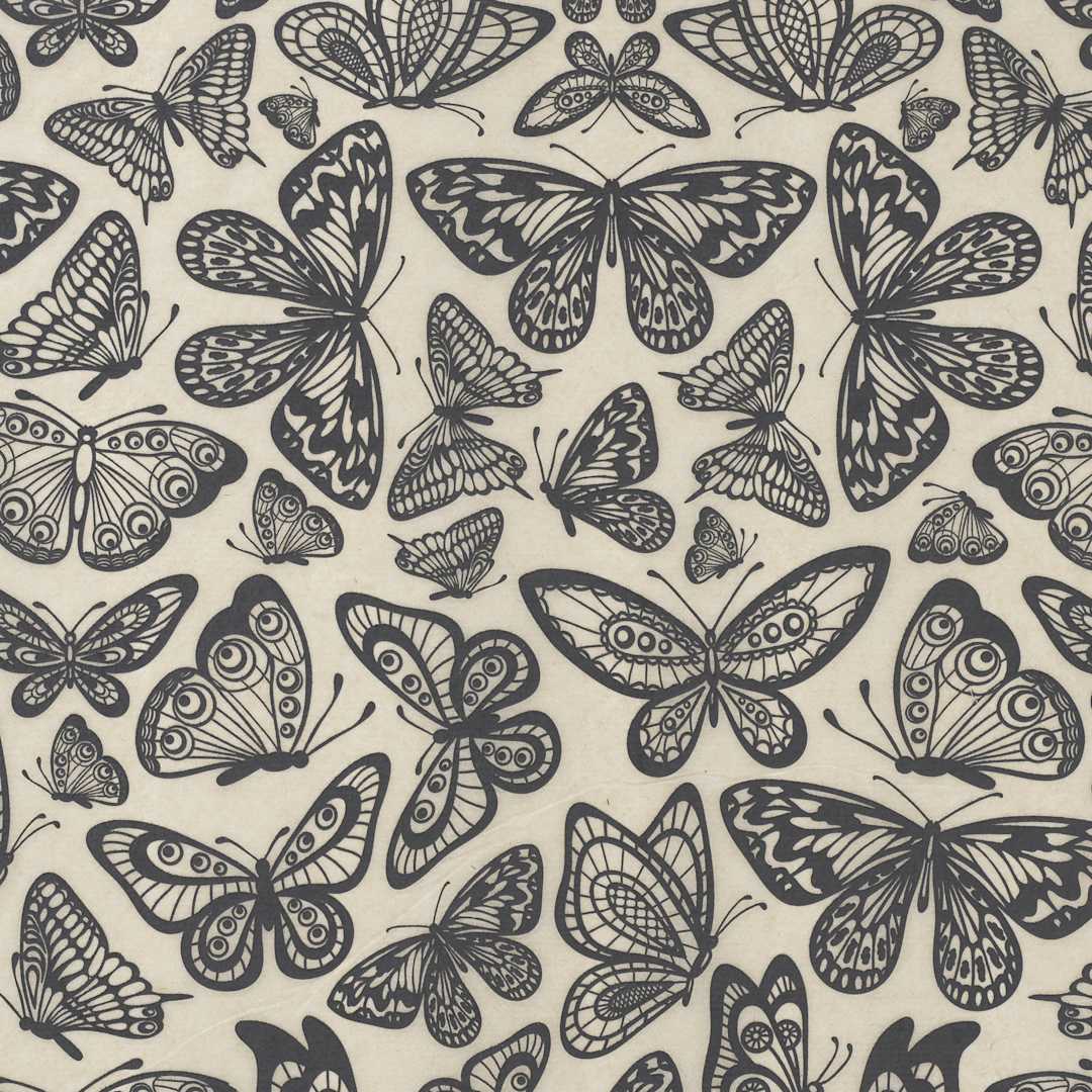 Open in modal - Elan Transfers Underglaze Transfer Sheet - Butterflies in Flight, Black - close-up