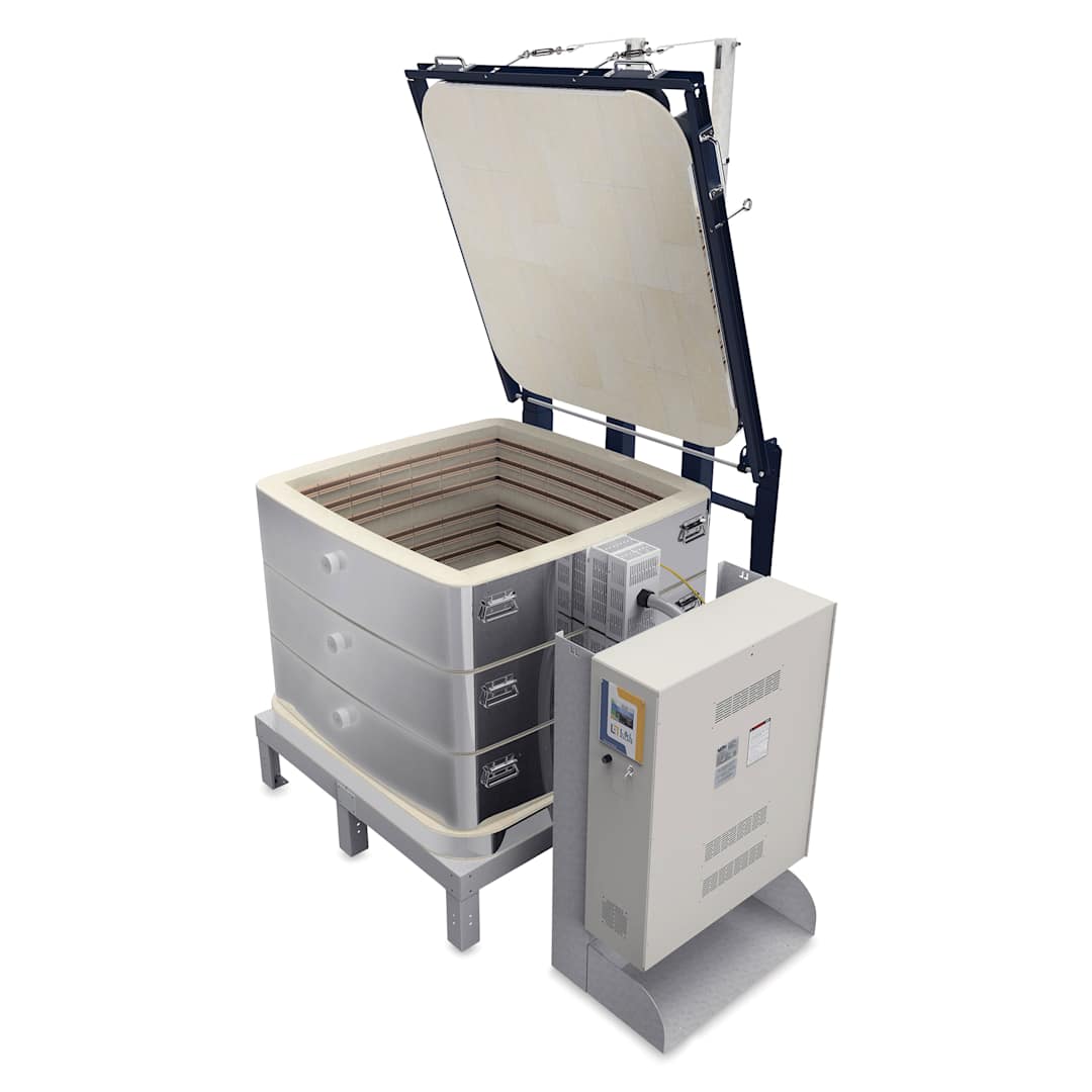 Open in modal - L&L Davinci Square Kiln - X3227-D-208V-1P, Cone 10, 86.7A, 27" H x 30-1/2" W x 30-1/2" D