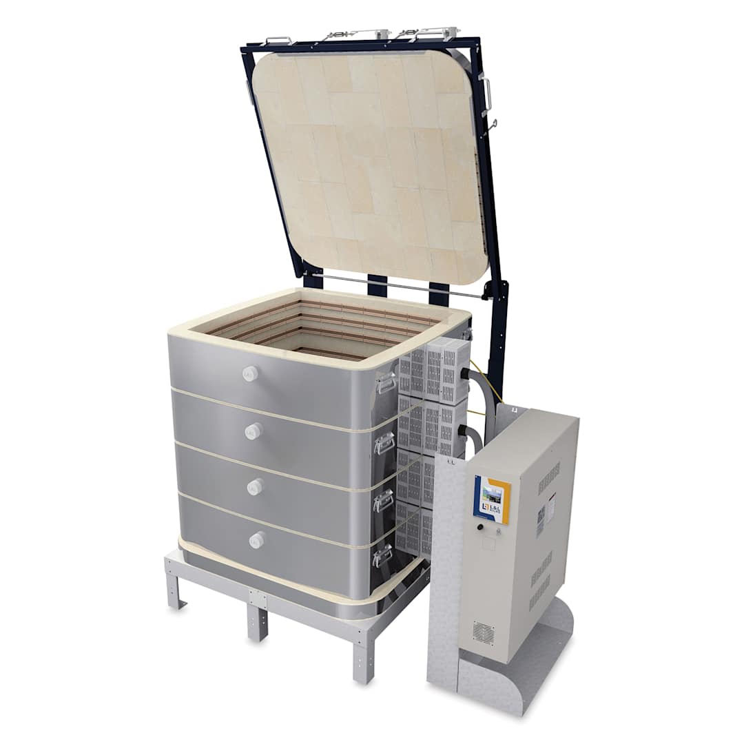 Open in modal - L&L Davinci Square Kiln - X3236-D, Cone 10, 240V-1P, 100.2A, 36" H x 30-1/2" W x 30-1/2" D