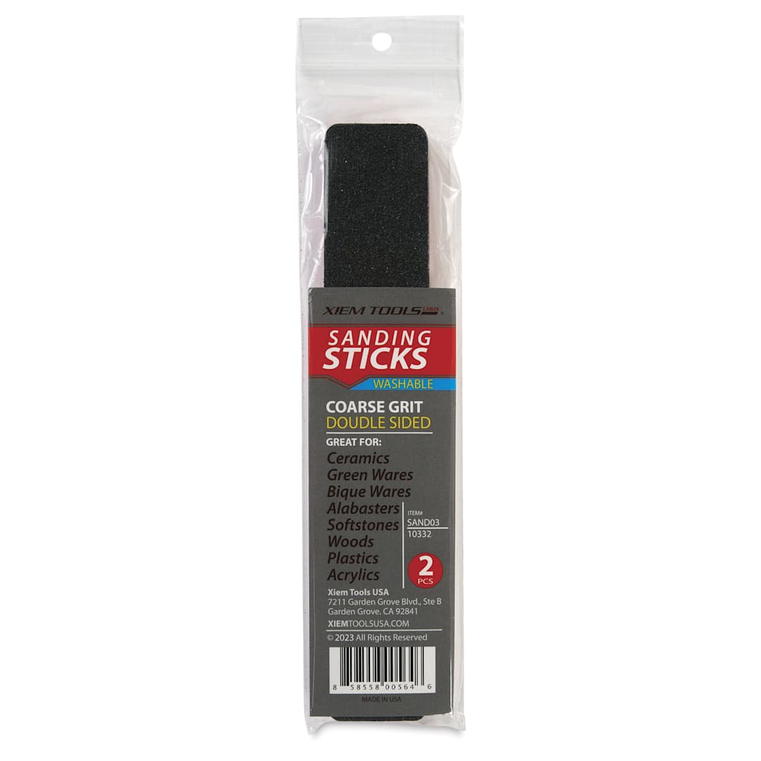 Open in modal - Xiem Tools Sanding Stick for Color Clays - Coarse Grit, Pkg of 2 - front of packaging
