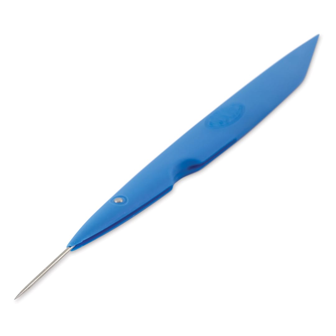Open in modal - Mudtools Mudshark - Angled Light Blue Tool with needle extended