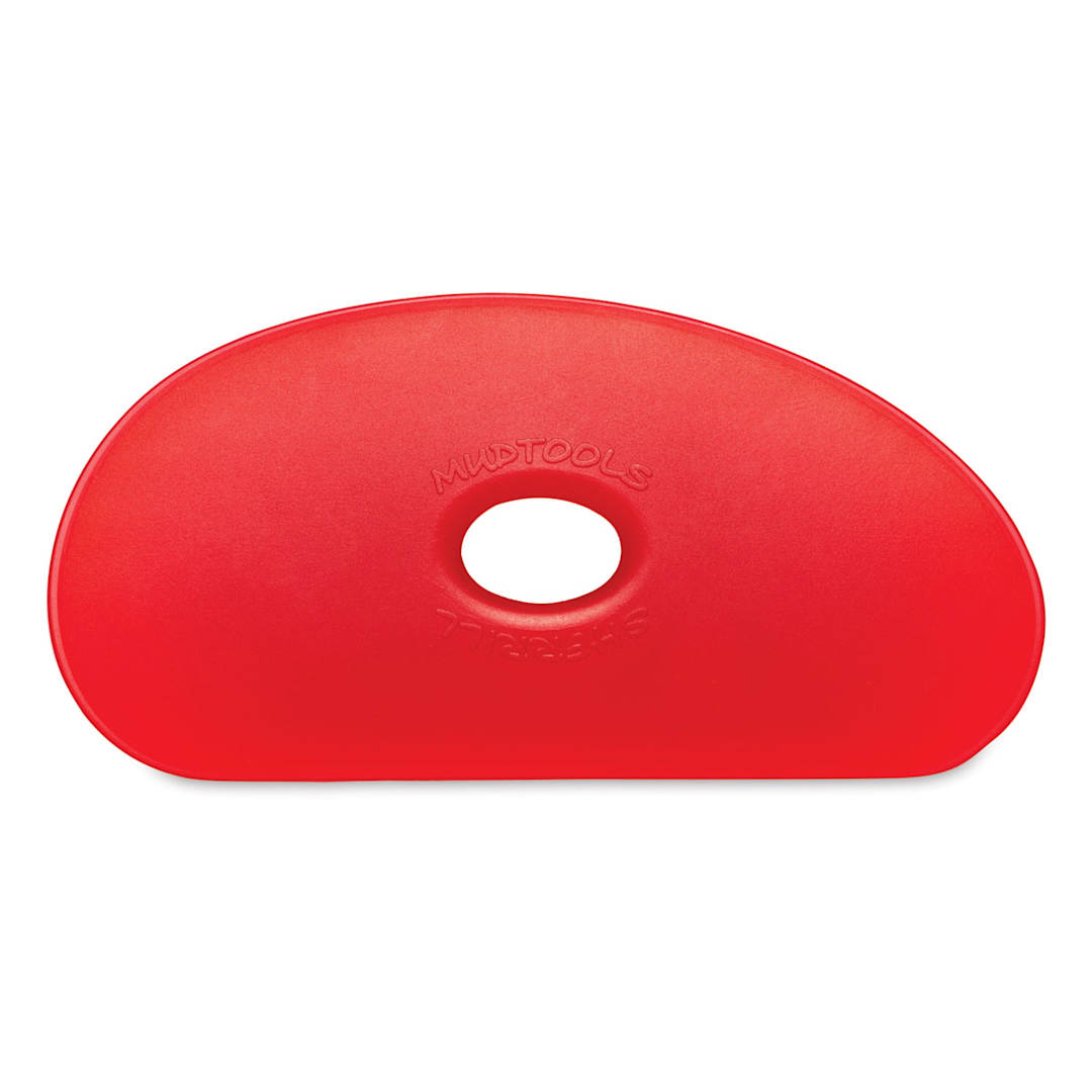Open in modal - Mudtools Polymer Ribs - Side view of Red Very Soft Texture rib in Shape 5