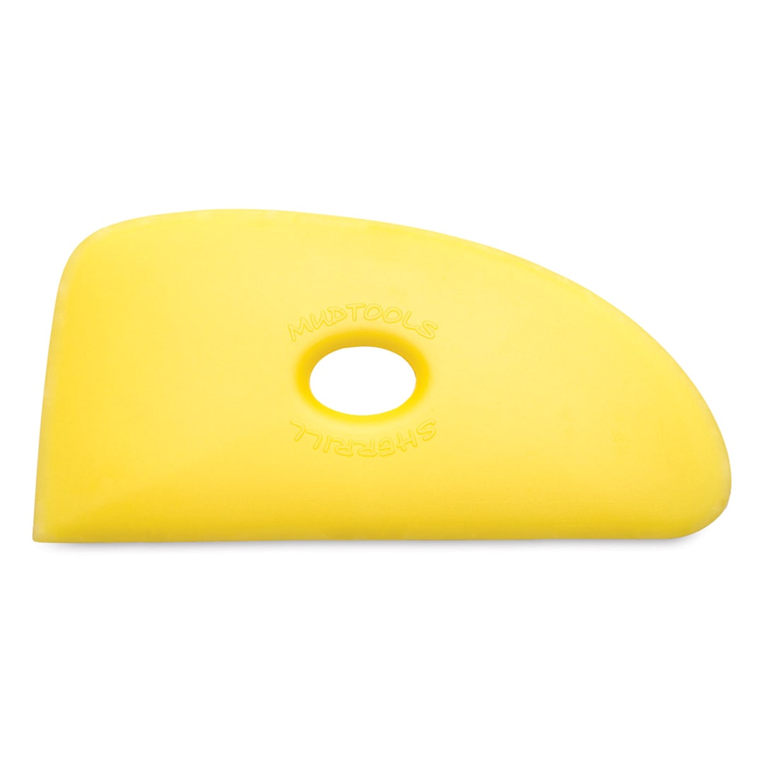 Open in modal - Mudtools Polymer Ribs - Side view of Yellow Soft Texture rib in Shape 4