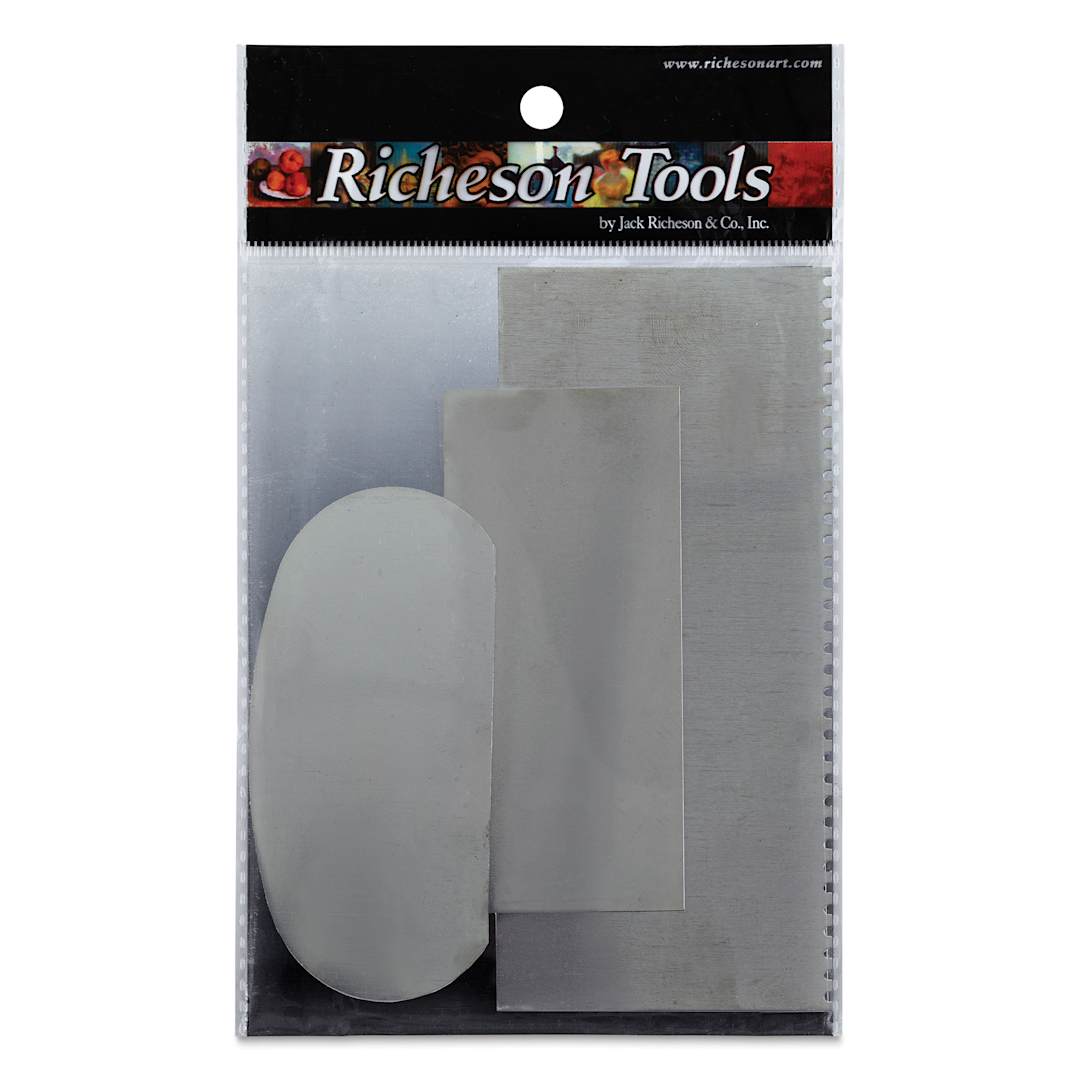 Open in modal - Richeson Stainless Steel Scrapers - Set of 3 (Front of package)