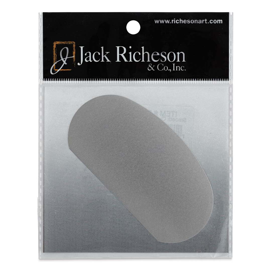 Open in modal - Richeson Stainless Steel Scrapers - Oval, Smooth, 4" x 2" (Front of package)