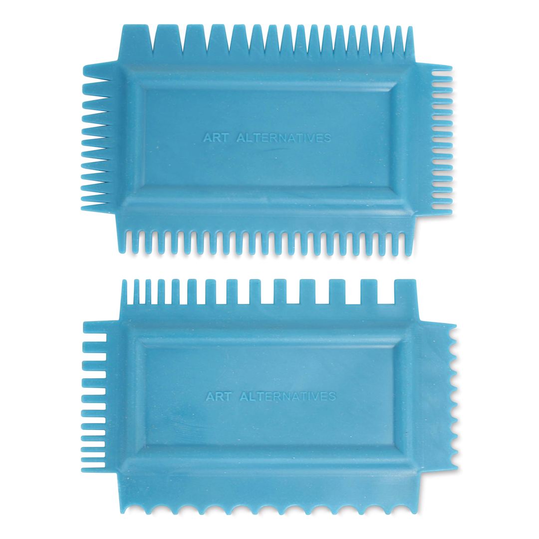 Open in modal - Art Alternatives Rubber Texture Combs - Pkg of 2