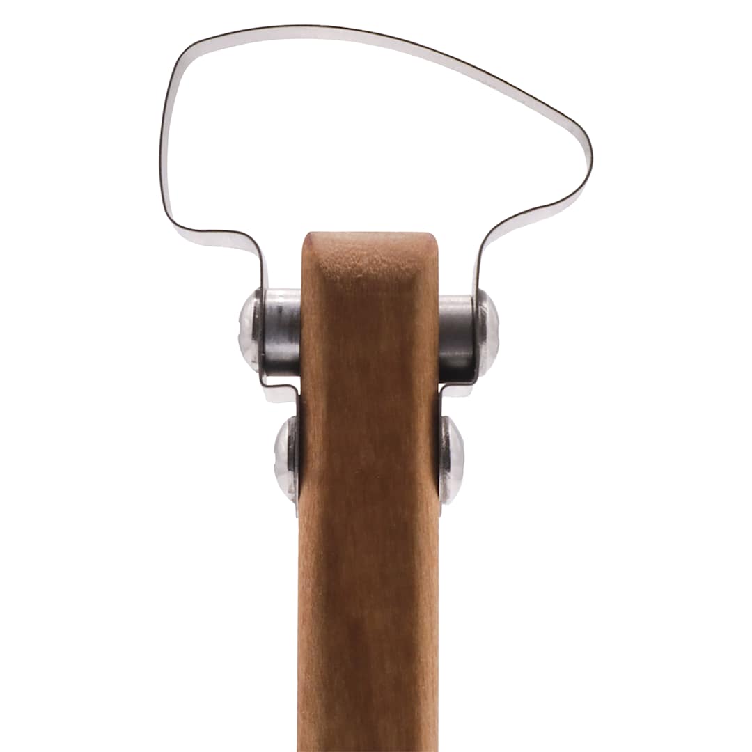 Open in modal - DiamondCore Pottery Trimming Tool - T204, XL Hammer Head w/ Paddle Handle - close-up of tip