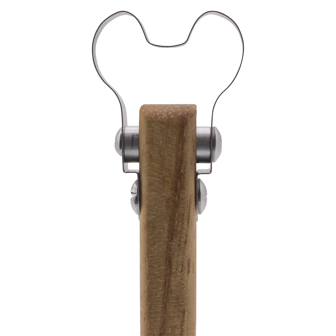 Open in modal - DiamondCore Pottery Trimming Tool - T302, Square Feature w/ Small Paddle Handle - close-up of tip