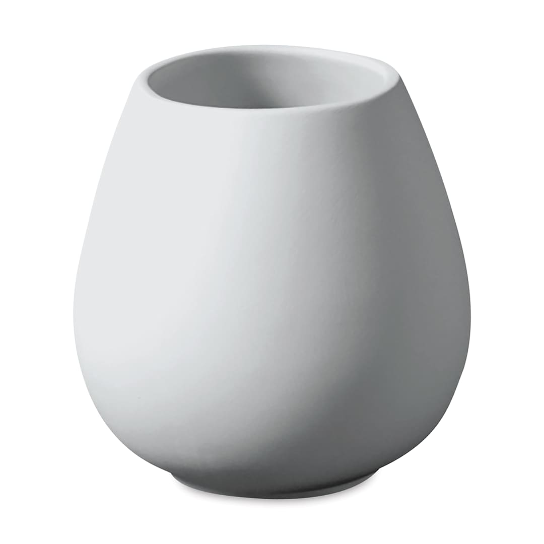 Open in modal - Mayco Earthenware Bisque Stemless Wine Tumbler - Front view of single unglazed tumbler