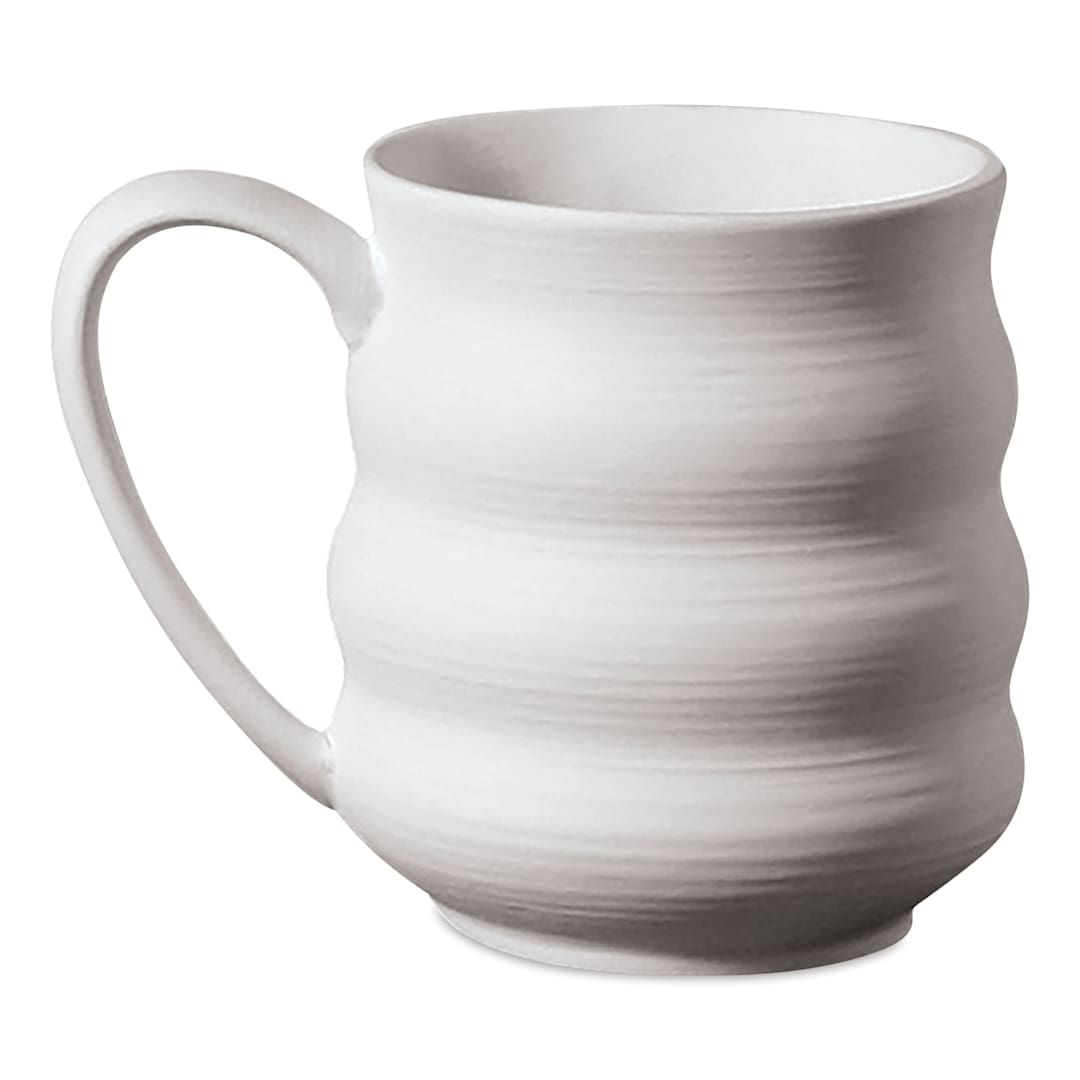 Open in modal - Mayco Stoneware Bisque Mugs - Wavy Mug