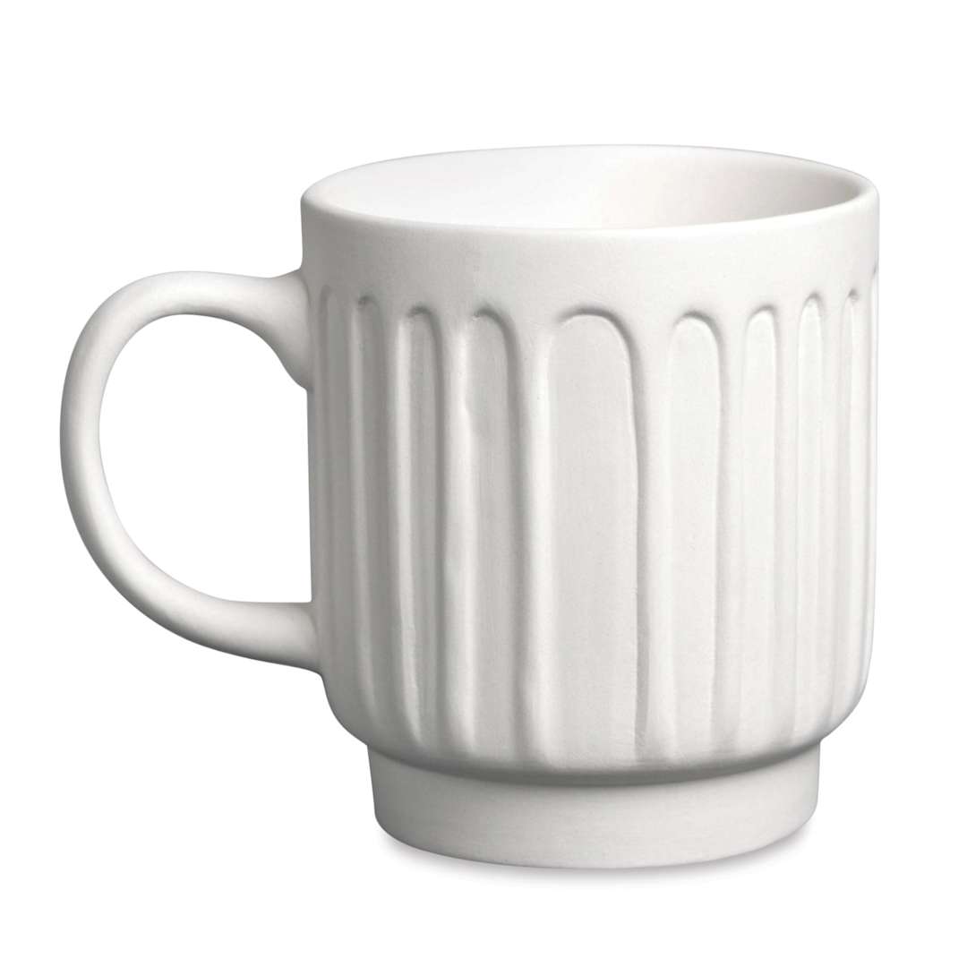 Open in modal - Mayco Stoneware Bisque Mugs - Fluted Mug