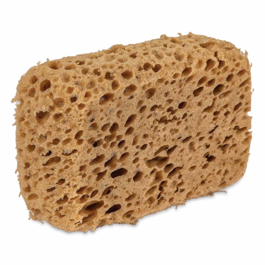 Open in modal - Oval Poly Sponge - 5" x 3" x 2" - angled view