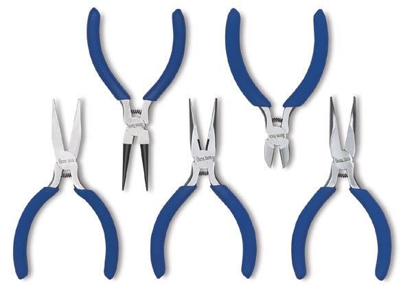 Open in modal - Craft Plier Set - Top view of 5 different types of pliers