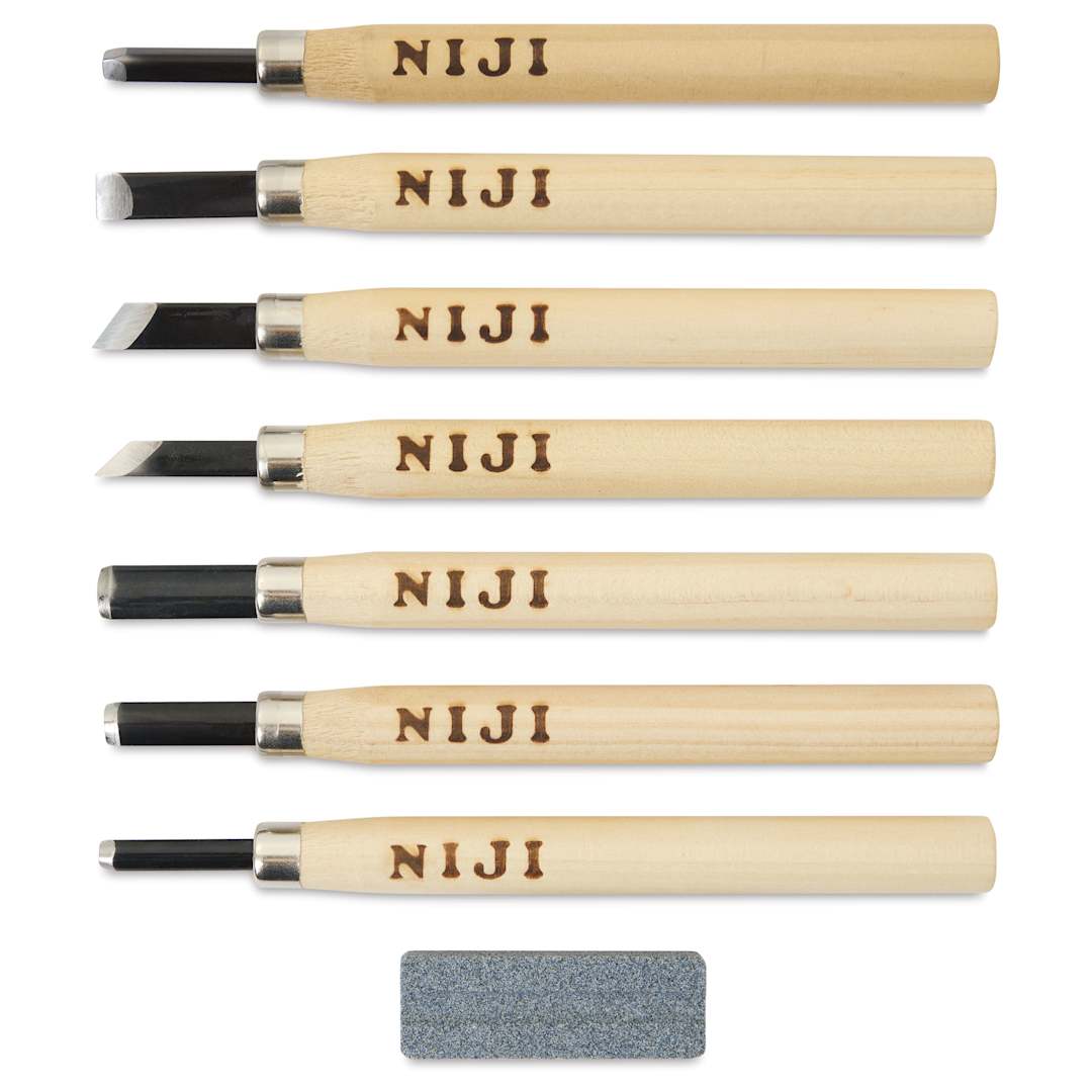 Open in modal - Yasutomo Niji Woodcarving Knives - Set of 7