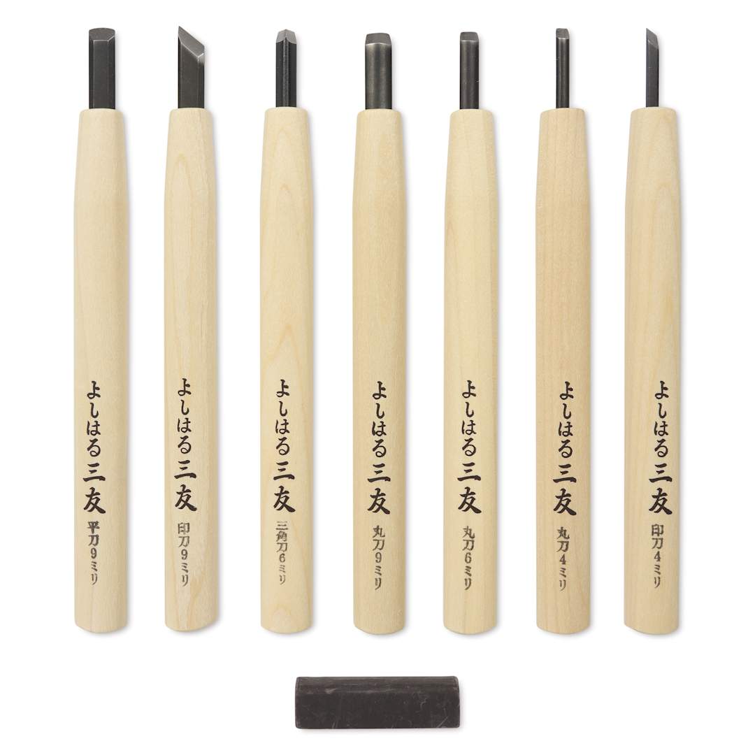 Open in modal - Yasutomo Premium Woodcarving Knives - Set of 7