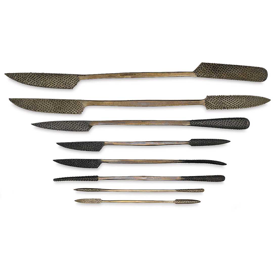 Open in modal - Sculpture House Fine Hand-Cut Rasps - 8 different Rasps shown horizontally
