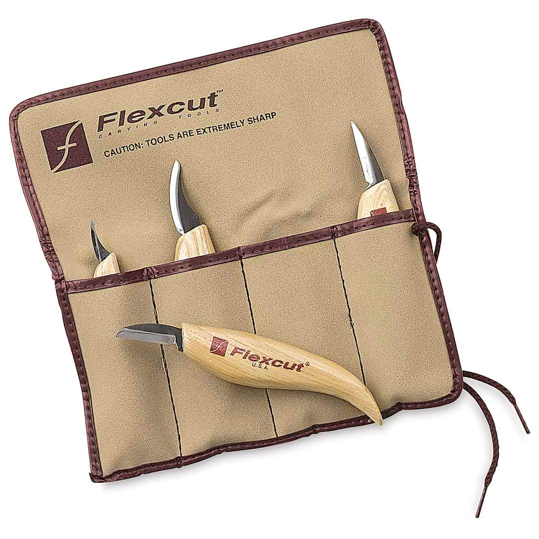 Open in modal - Flexcut Carving Knife Set with Roll - Set of 4