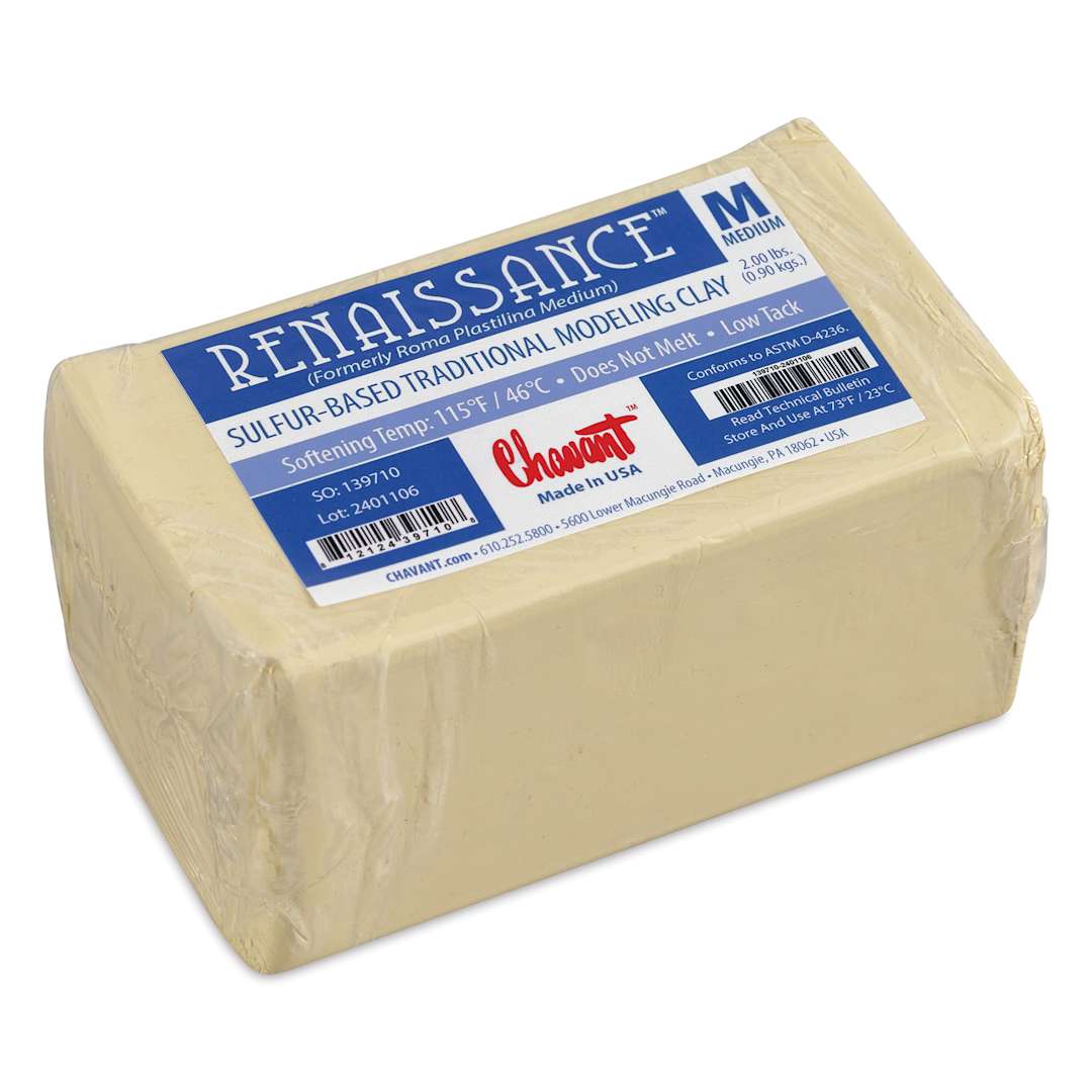 Open in modal - Chavant Renaissance Modeling Clay - 2 lb, White, Medium - top view