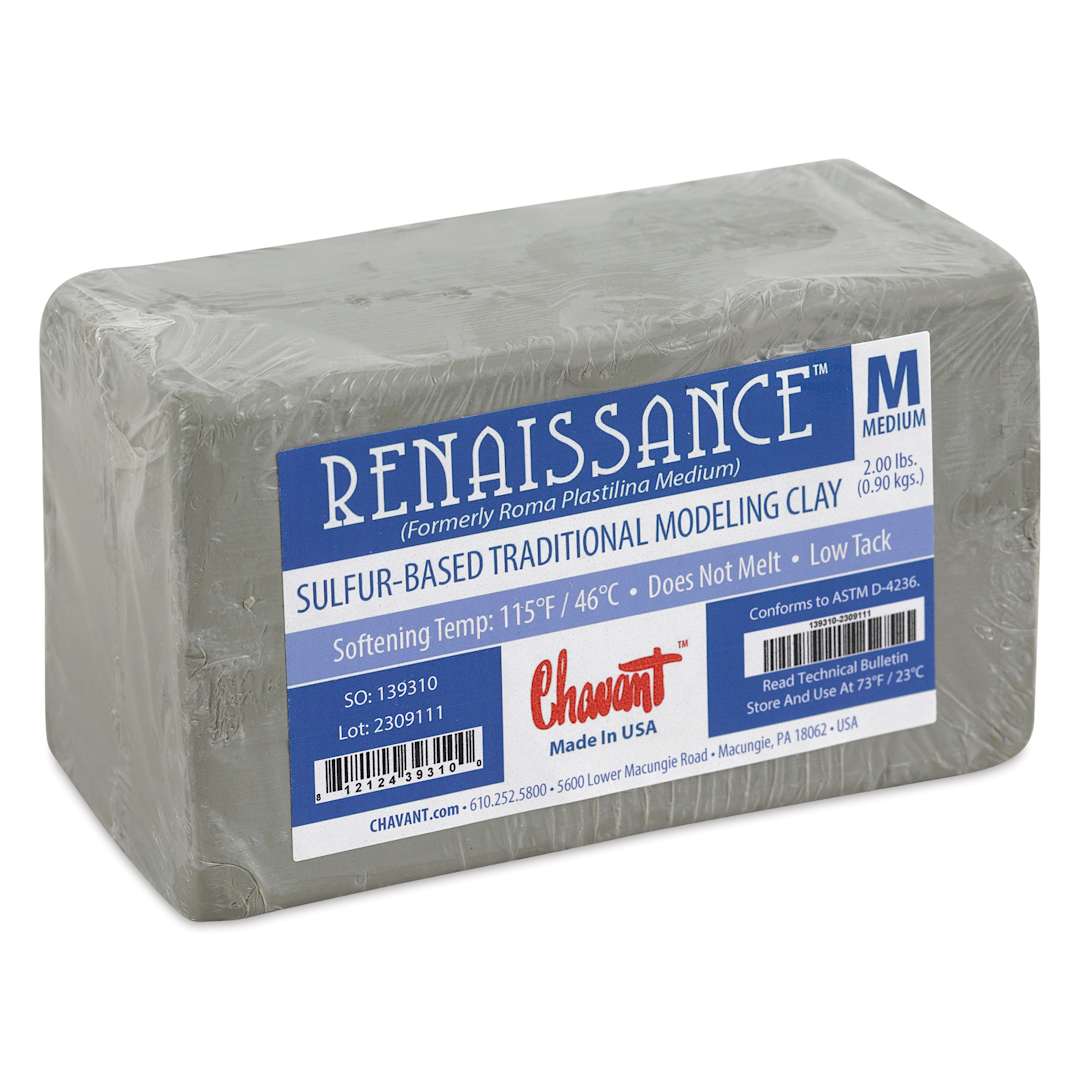 Open in modal - Chavant Renaissance Modeling Clay - 2 lb, Gray-Green, Medium