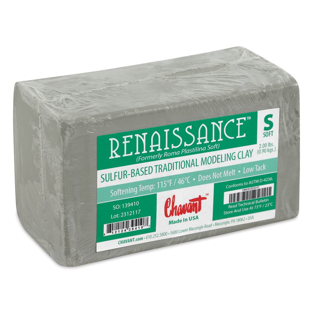 Open in modal - Chavant Renaissance Modeling Clay - 2 lb, Gray-Green, Soft