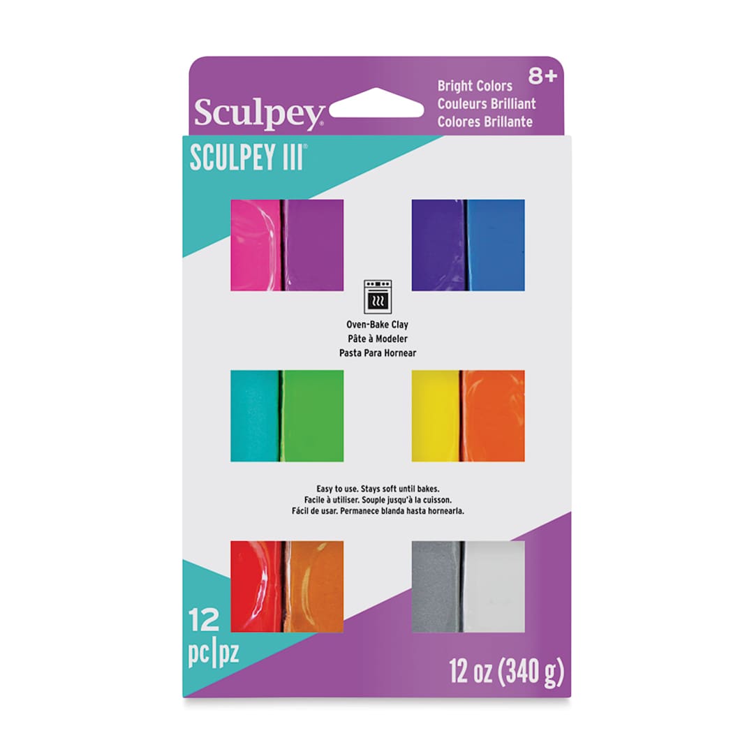 Open in modal - Sculpey III Set - Brights, Pkg of 12, 1 oz