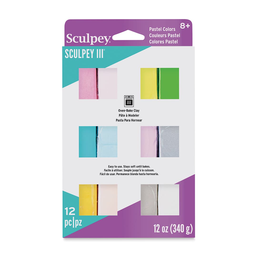 Open in modal - Sculpey III Set - Front of package of Pearls and Pastels Set of 12