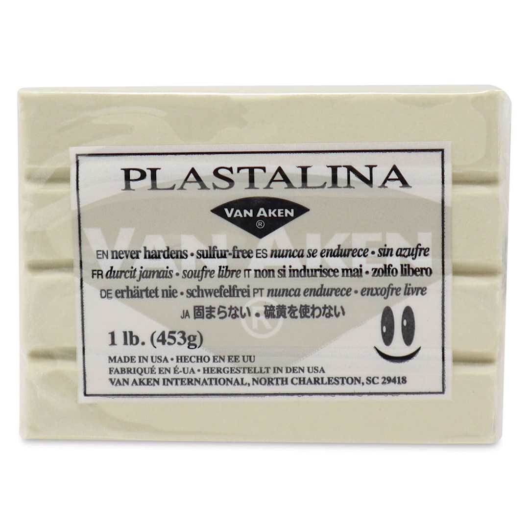 Open in modal - Van Aken Plastalina Modeling Clay - 1 lb, Ivory - front of packaging