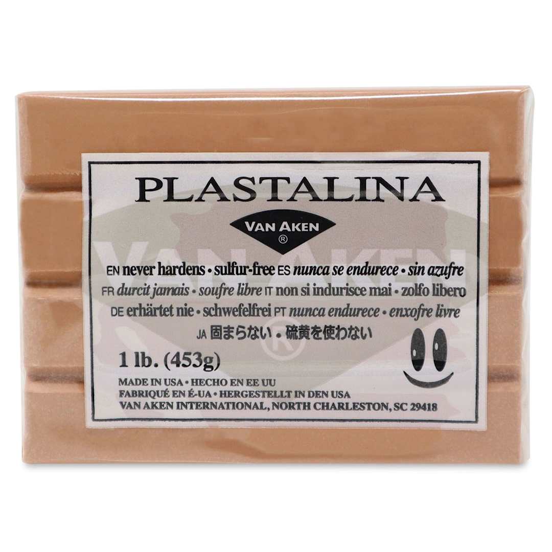 Open in modal - Van Aken Plastalina Modeling Clay - 1 lb, Beige - front of packaging