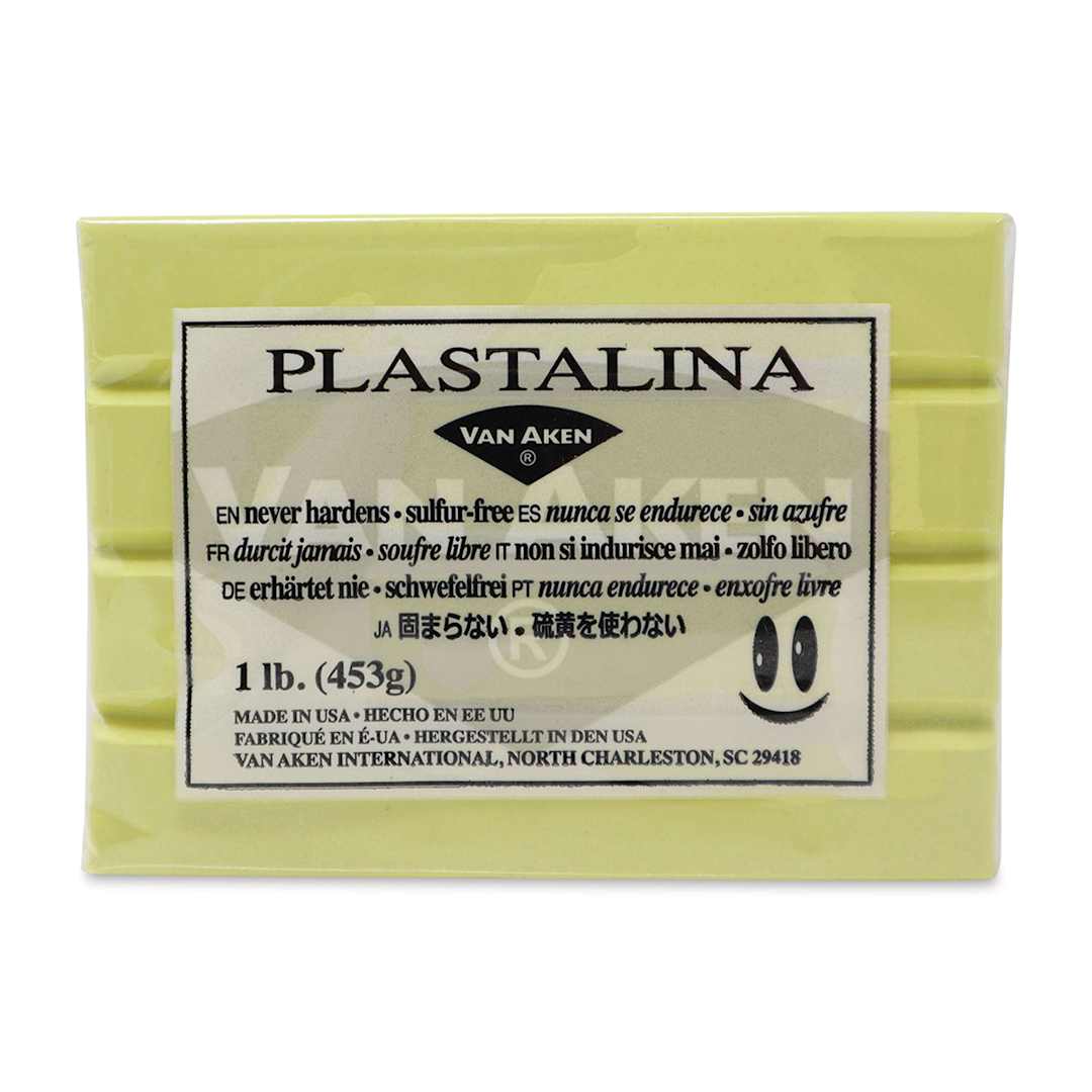 Open in modal - Van Aken Plastalina Modeling Clay - 1 lb, Pastel Yellow - front of packaging